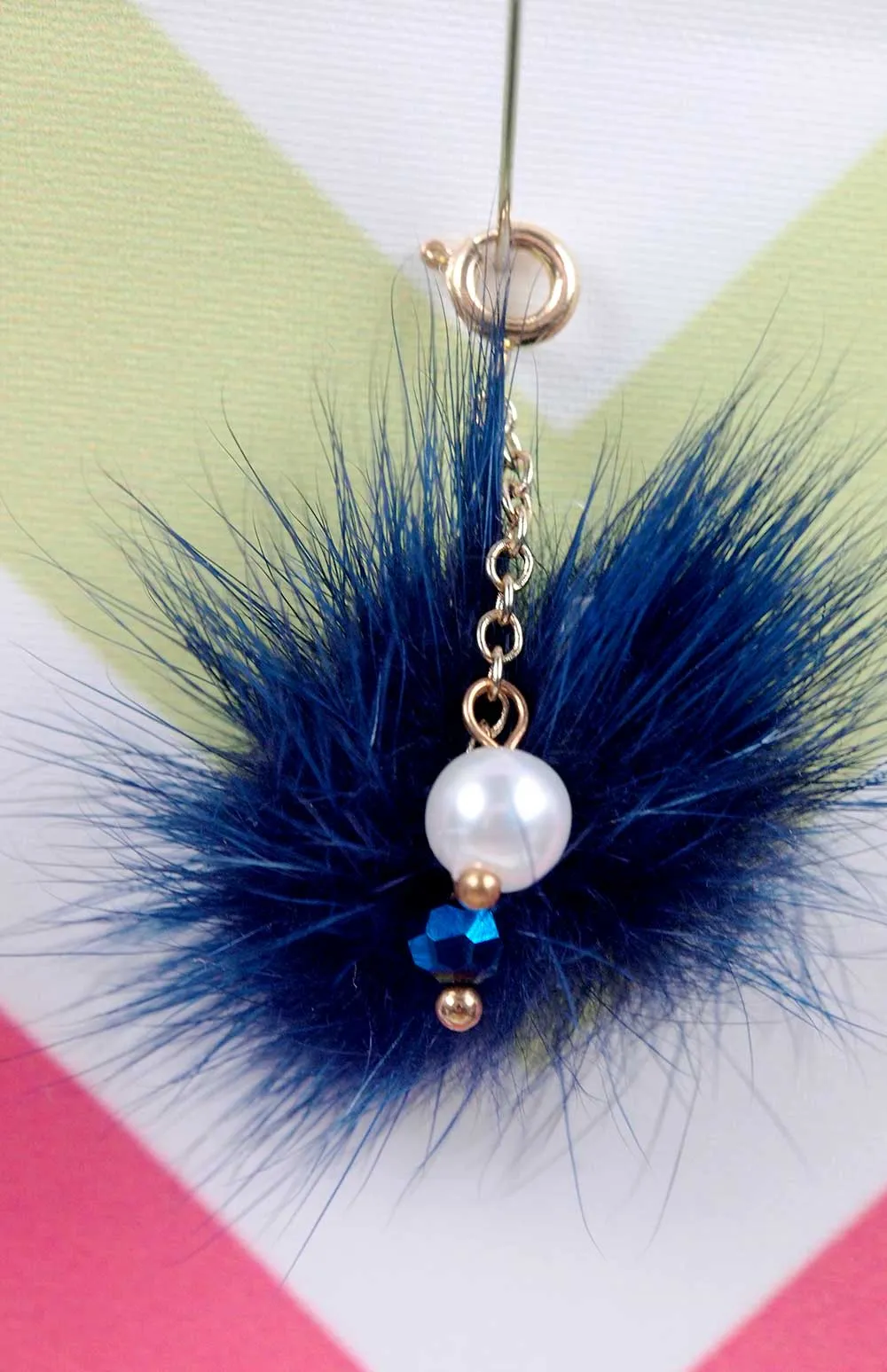 12" Fashion Doll Luxe Mink Pom Pom Handbag Charm by Pam Maness for TFS