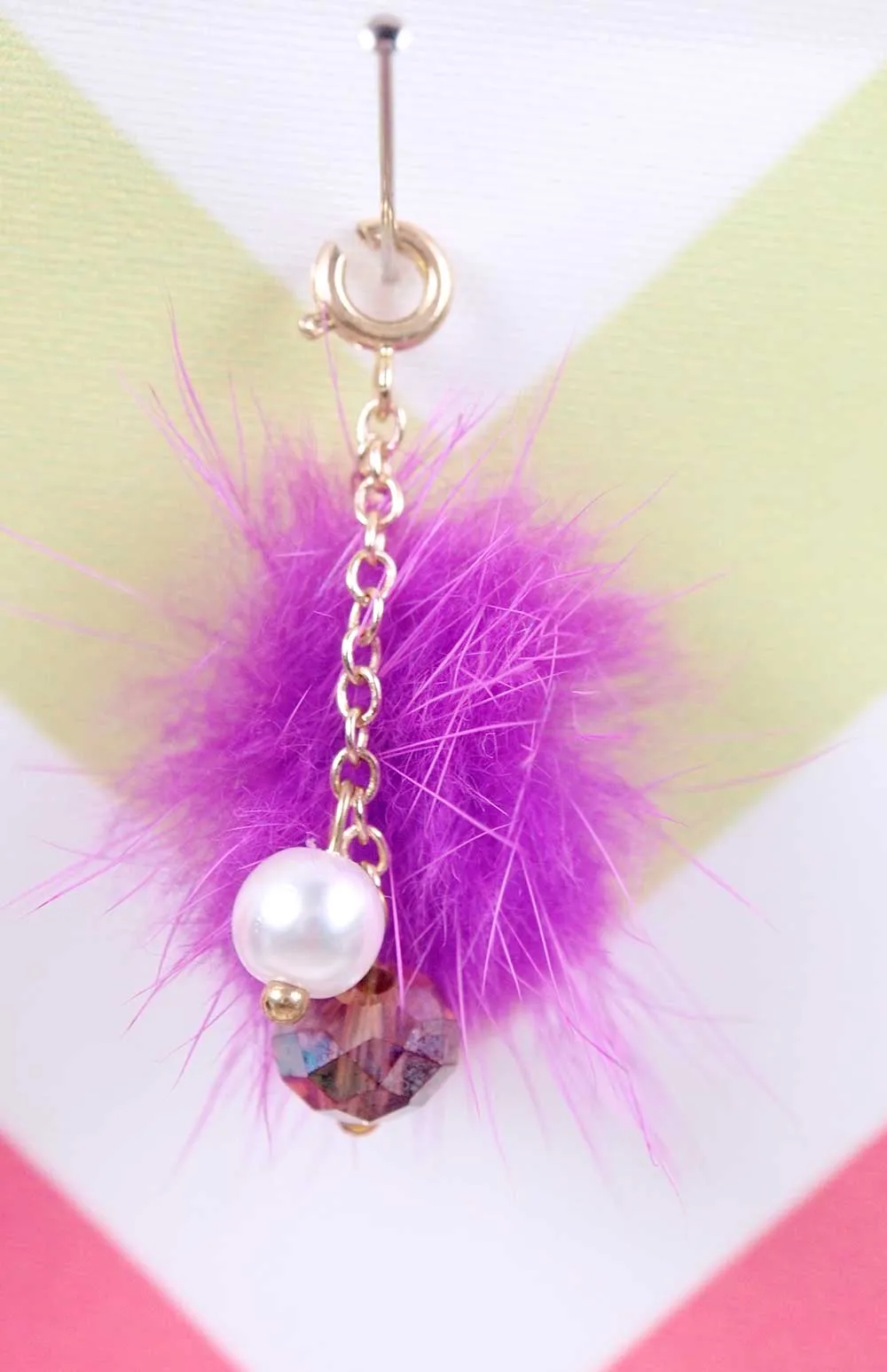 12" Fashion Doll Luxe Mink Pom Pom Handbag Charm by Pam Maness for TFS