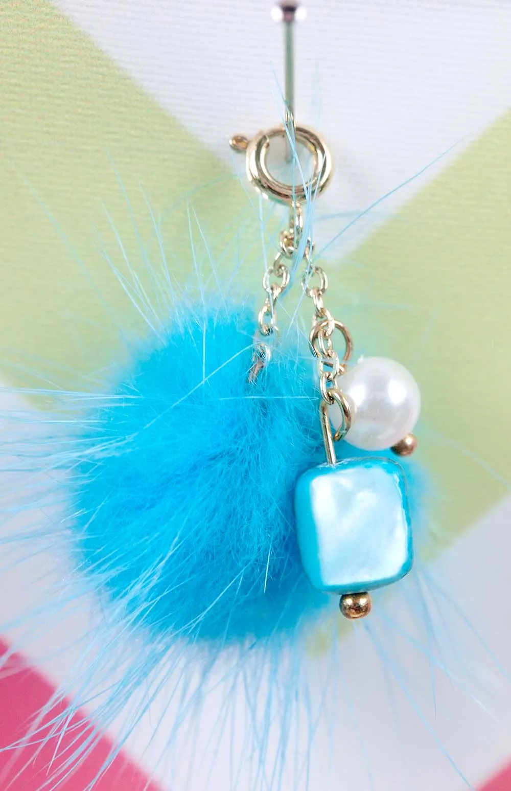 12" Fashion Doll Luxe Mink Pom Pom Handbag Charm by Pam Maness for TFS