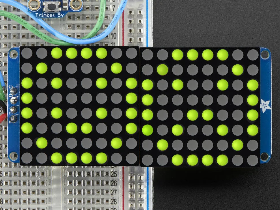 16x8 1.2" LED Matrix Backpack UltraBright Round YellowGreen LEDs