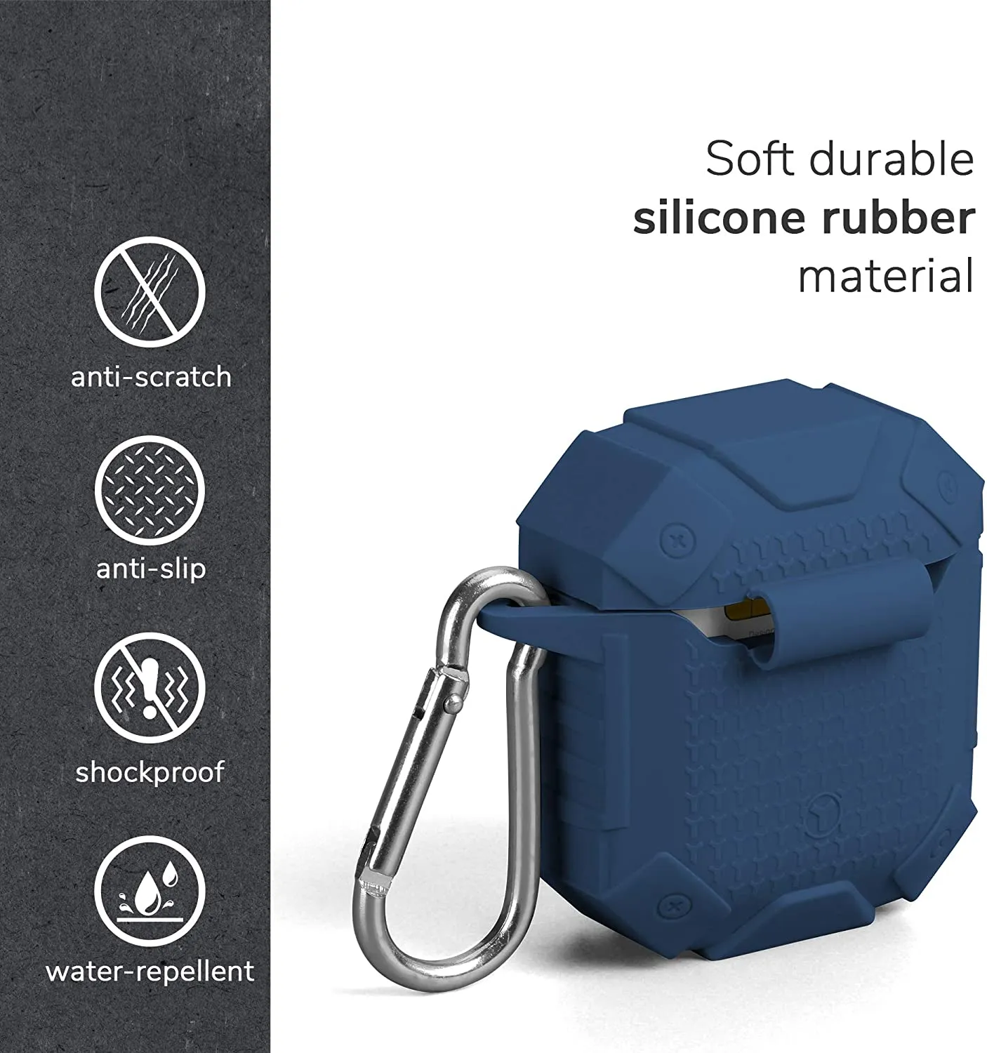 AirPods Blue Armor Silicone Protective Case Cover