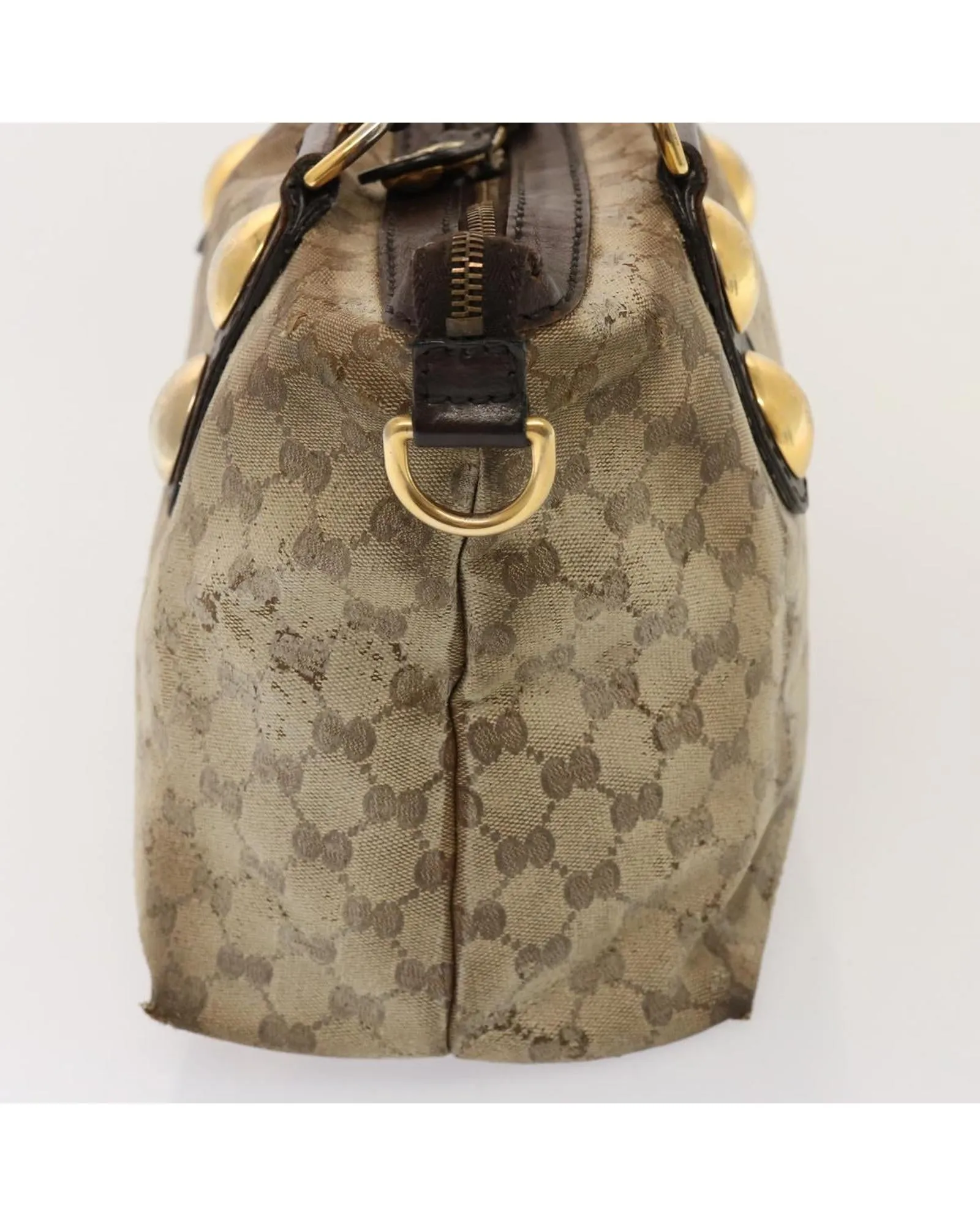 Authentic Beige GG Canvas Crystal Tote Bag