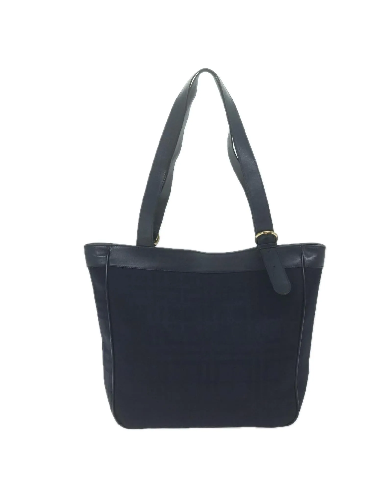 Authentic Burberrys Navy Tote Bag in Classic Nova Check Design