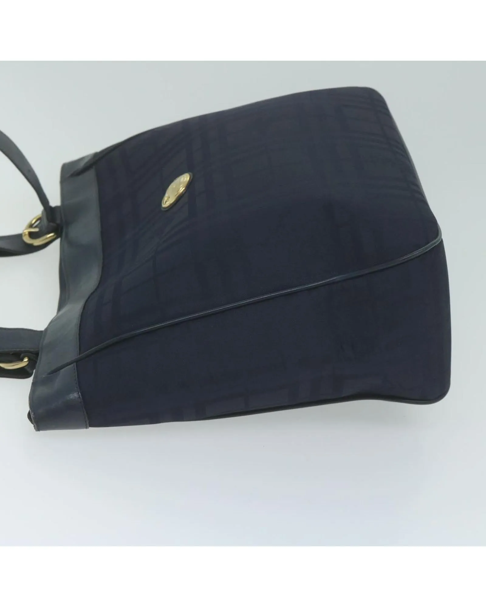 Authentic Burberrys Navy Tote Bag in Classic Nova Check Design