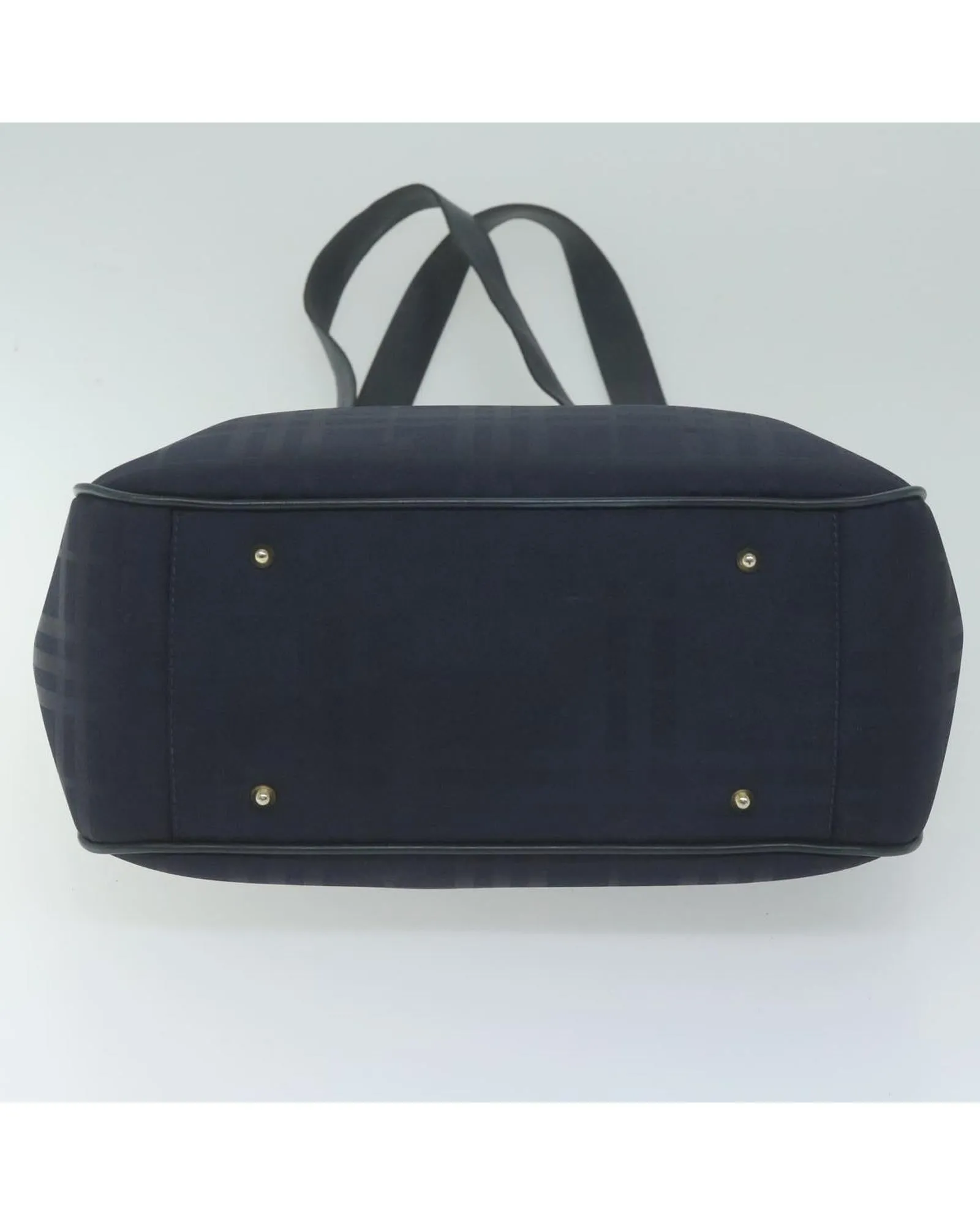 Authentic Burberrys Navy Tote Bag in Classic Nova Check Design