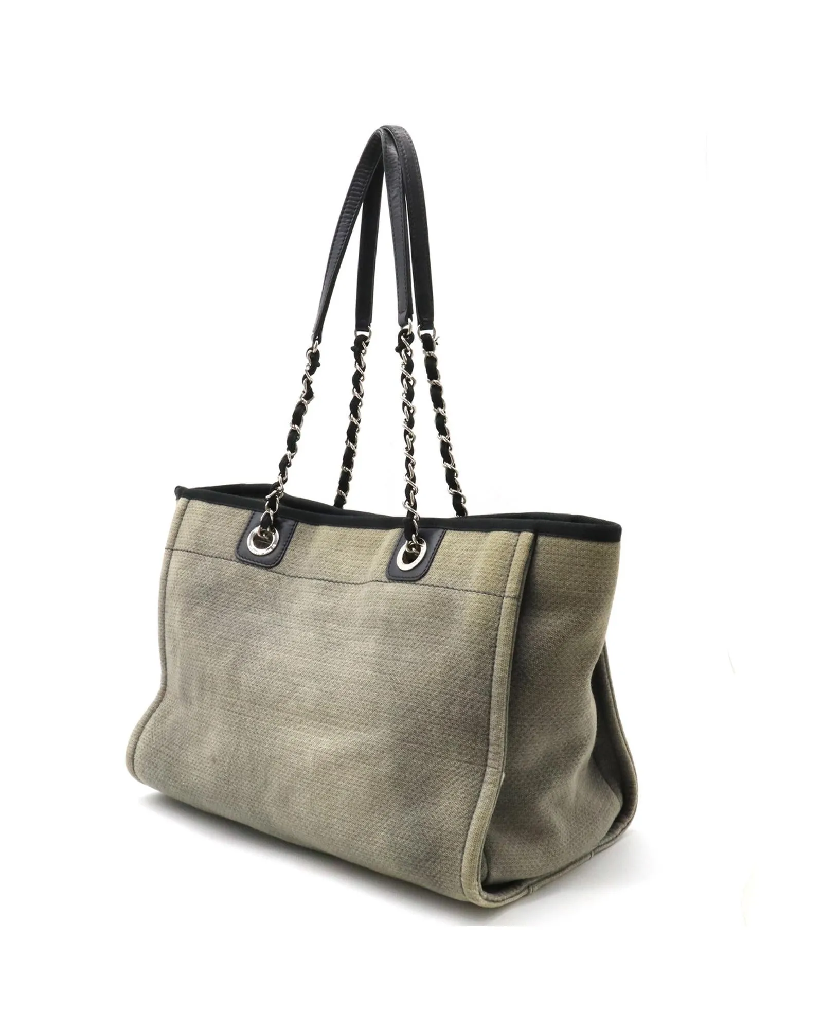 Authentic Grey Canvas Tote Bag for Women by Chanel