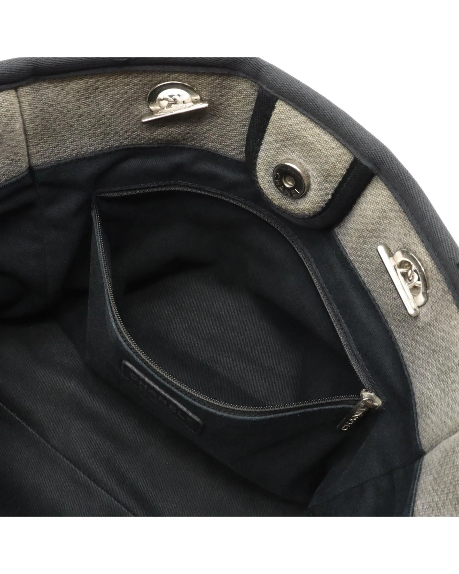 Authentic Grey Canvas Tote Bag for Women by Chanel