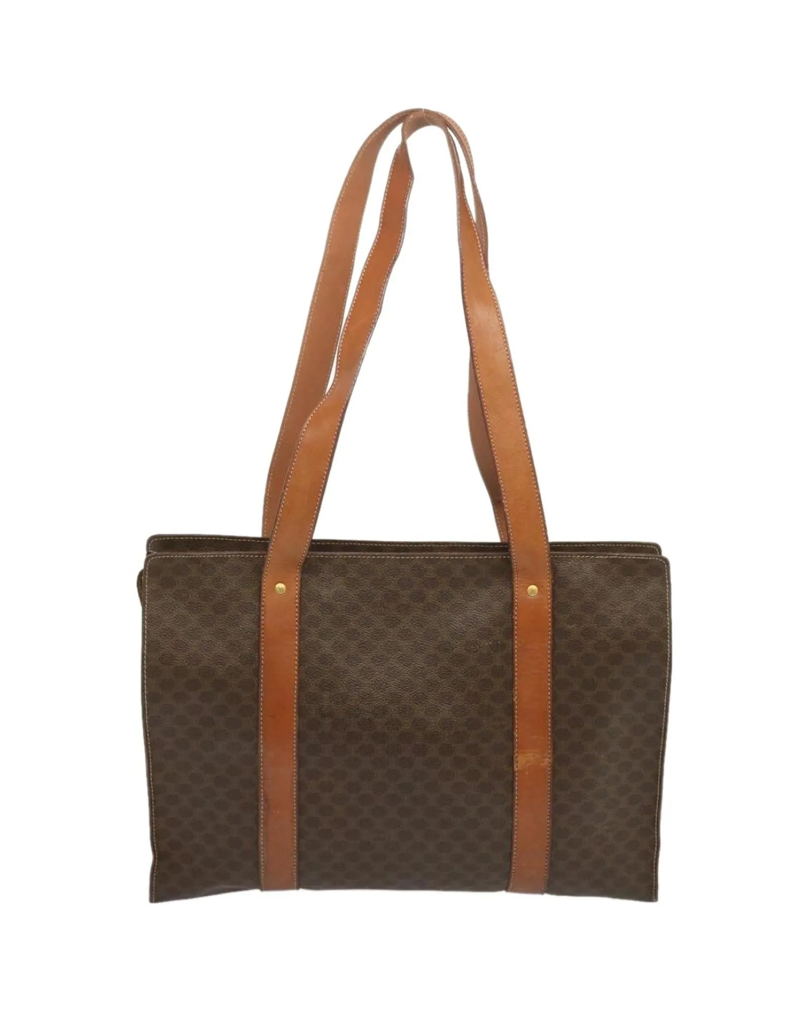 Authentic Macadam Canvas Tote Bag in Brown by Celine