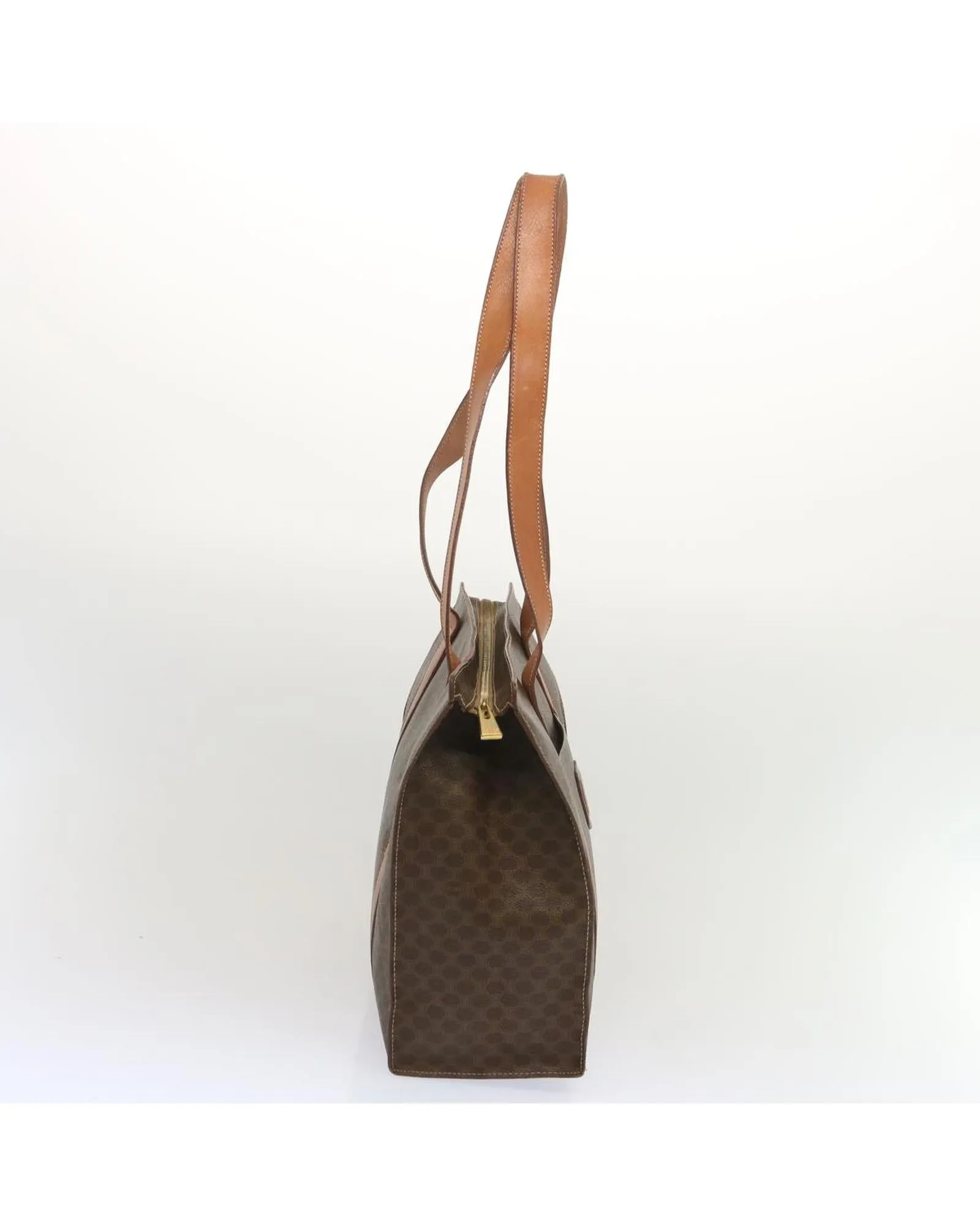 Authentic Macadam Canvas Tote Bag in Brown by Celine