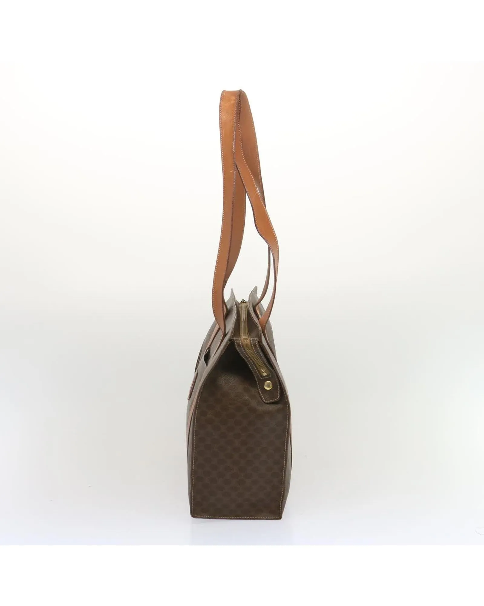 Authentic Macadam Canvas Tote Bag in Brown by Celine