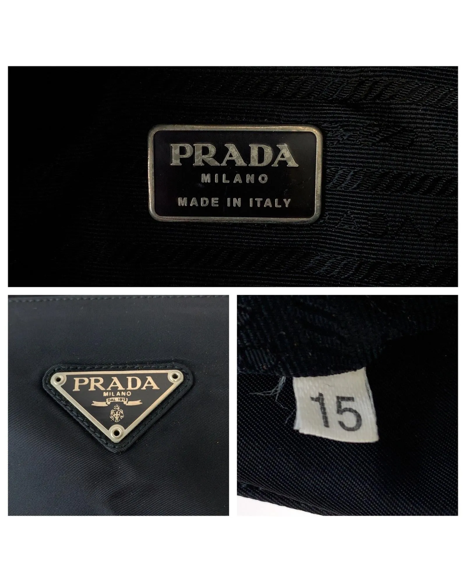Authentic Prada Black Nylon Triangle Logo Tote Bag - Very Good Condition