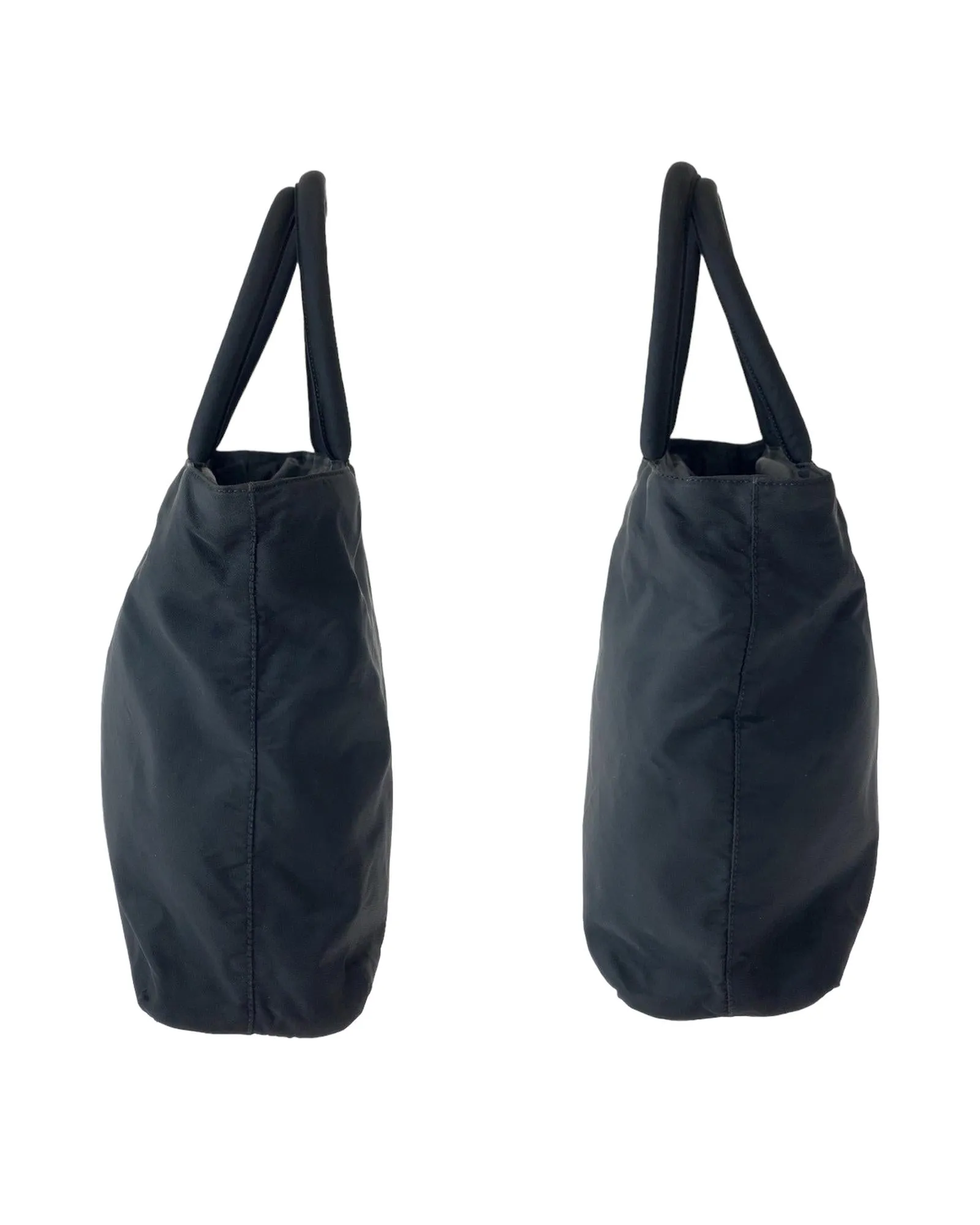 Authentic Prada Black Nylon Triangle Logo Tote Bag - Very Good Condition