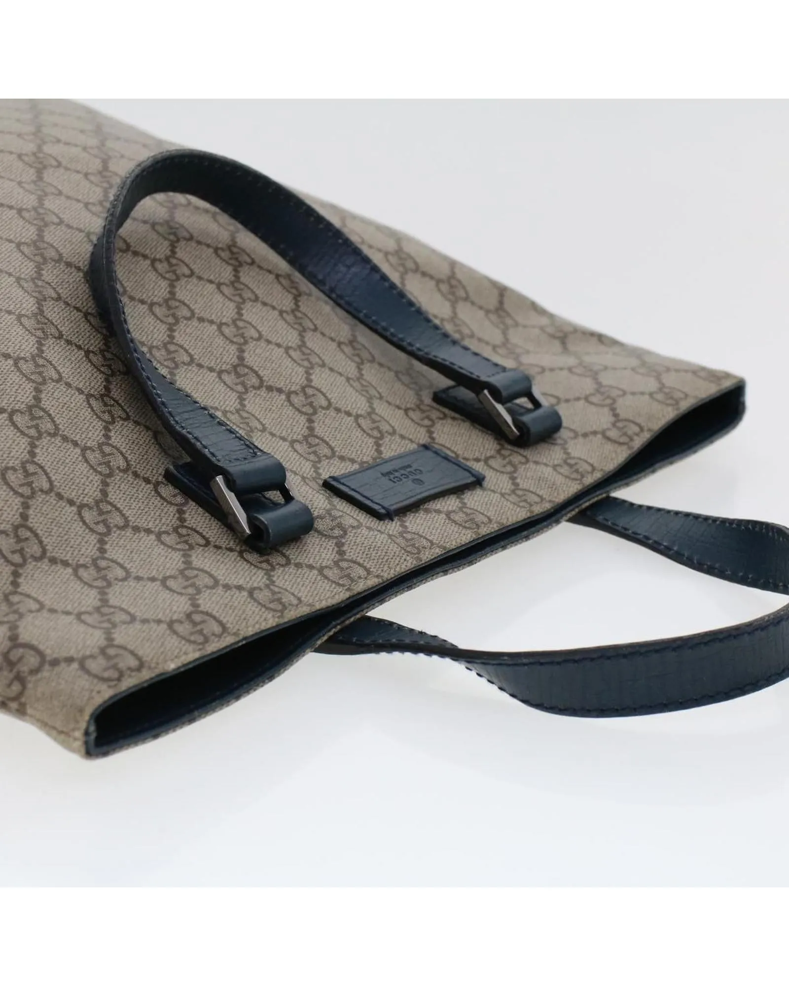 Beige GG Canvas Tote Bag in PVC Leather