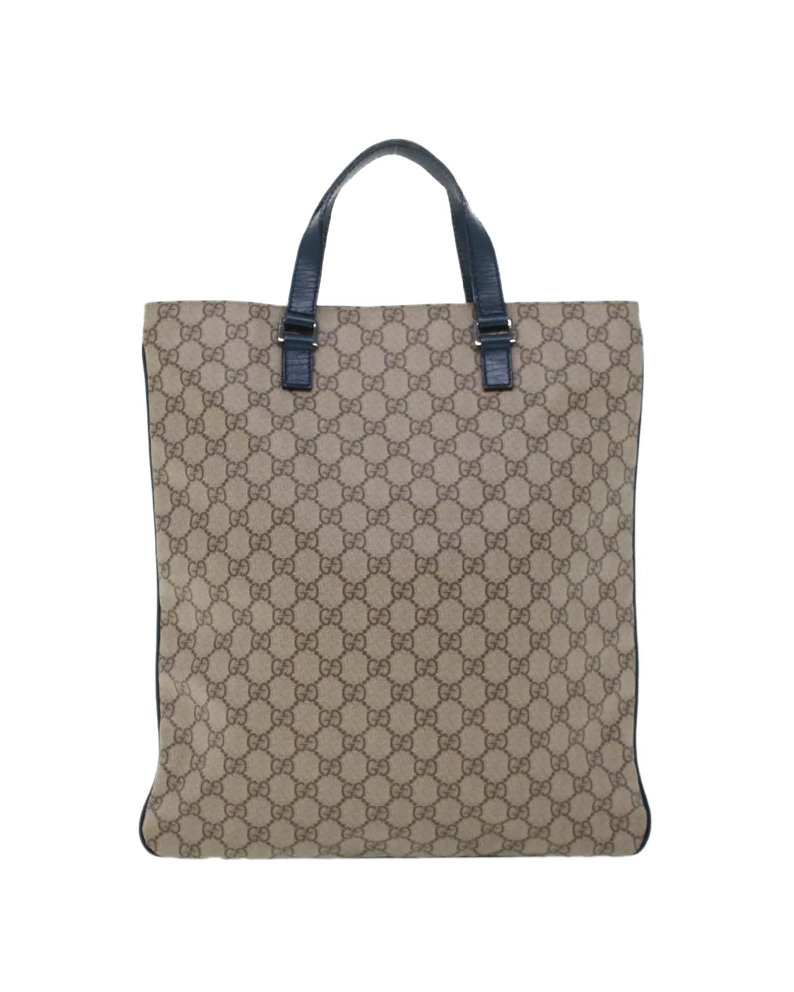 Beige GG Canvas Tote Bag in PVC Leather