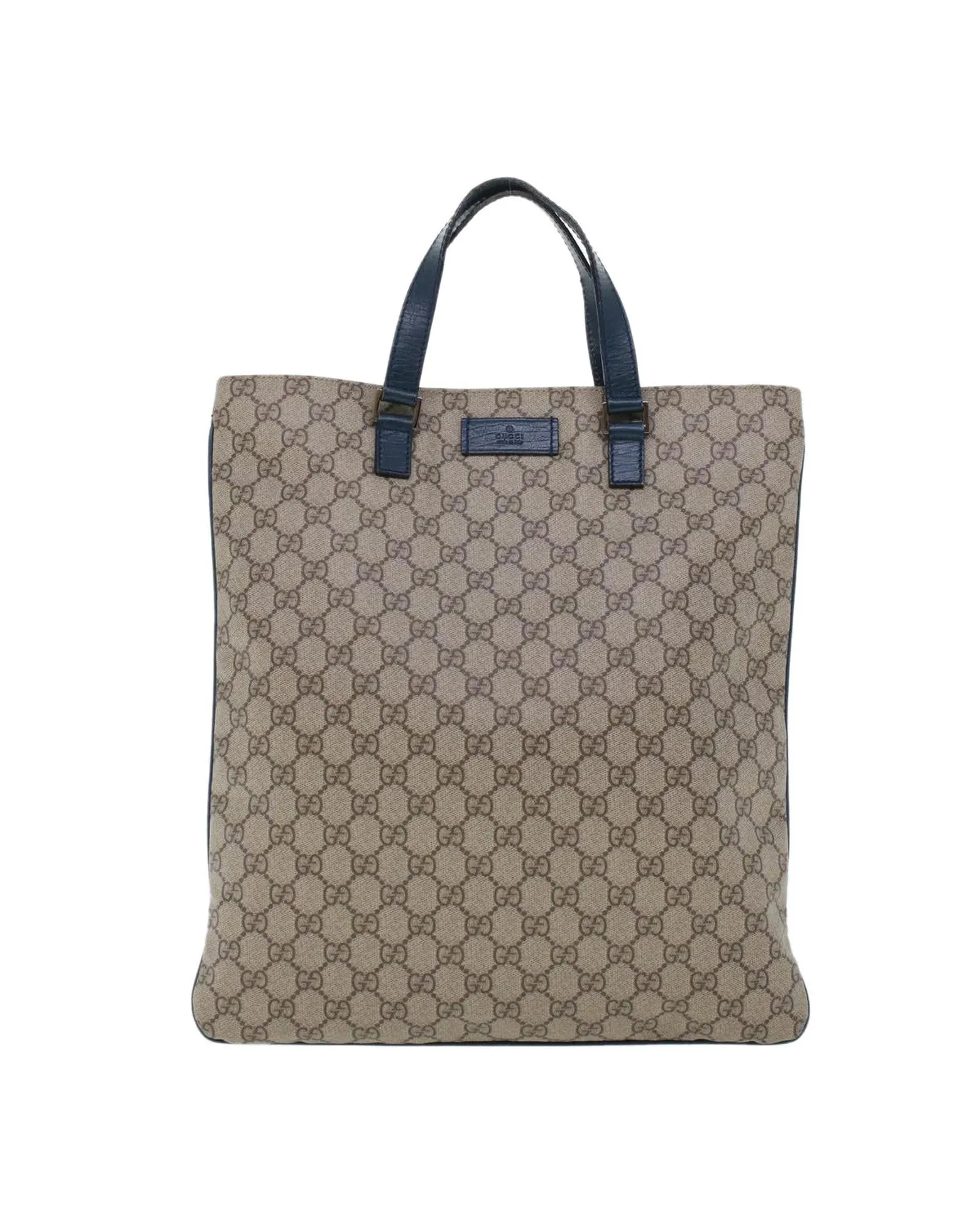 Beige GG Canvas Tote Bag in PVC Leather