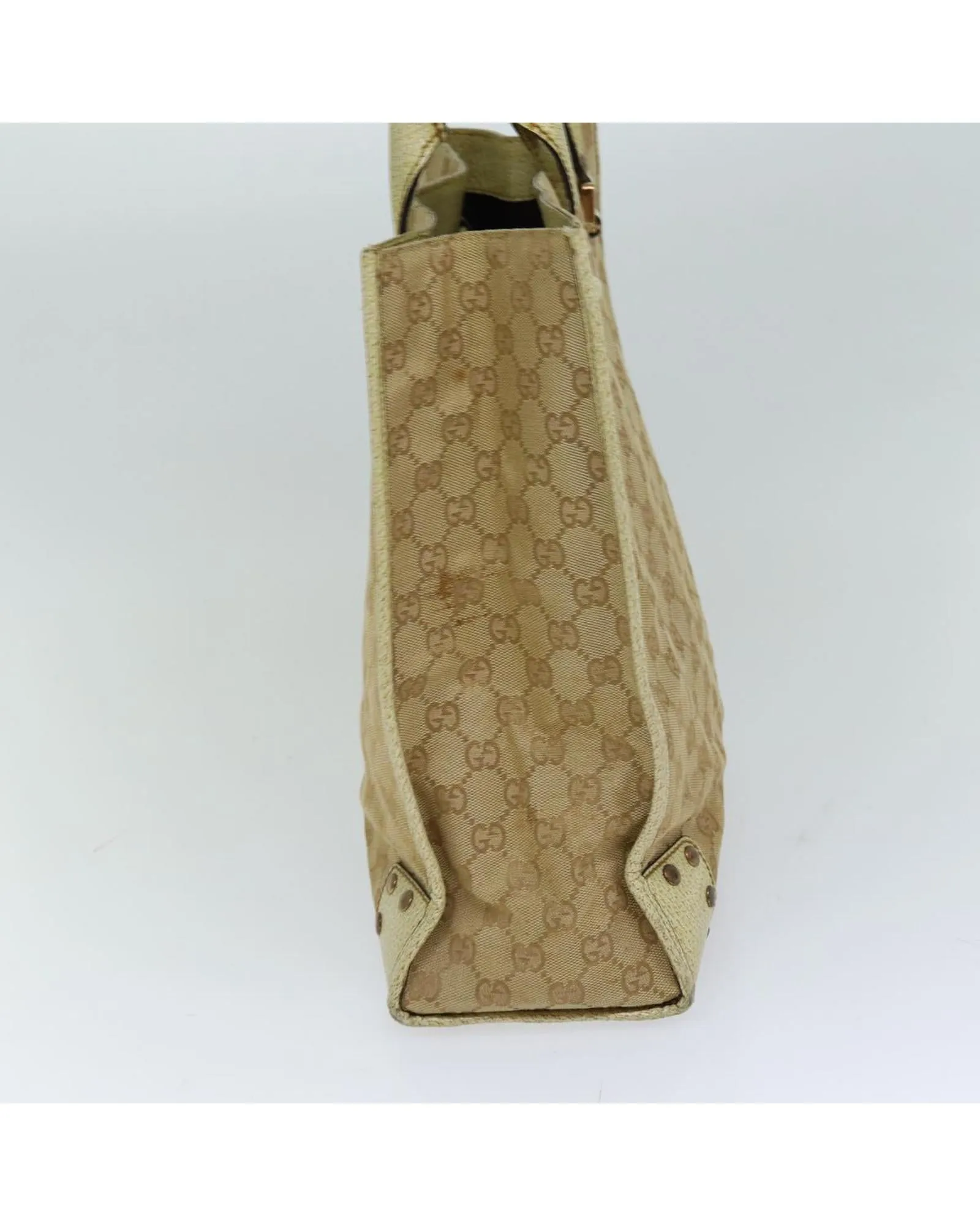 Beige GG Canvas Tote Bag with Handles - Italian Made