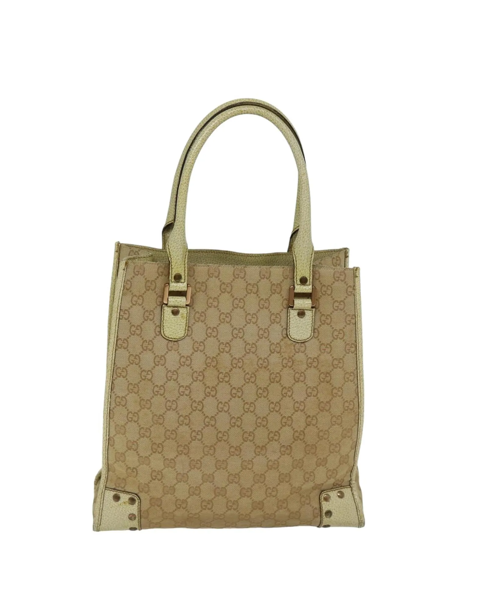 Beige GG Canvas Tote Bag with Handles - Italian Made