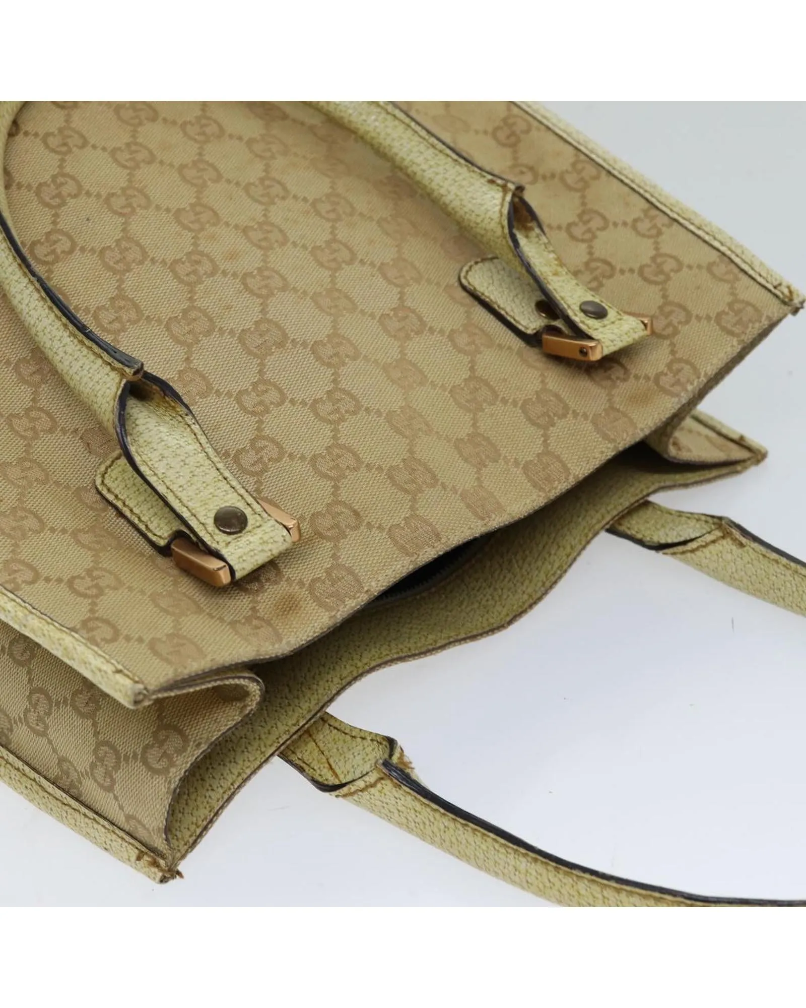 Beige GG Canvas Tote Bag with Handles - Italian Made