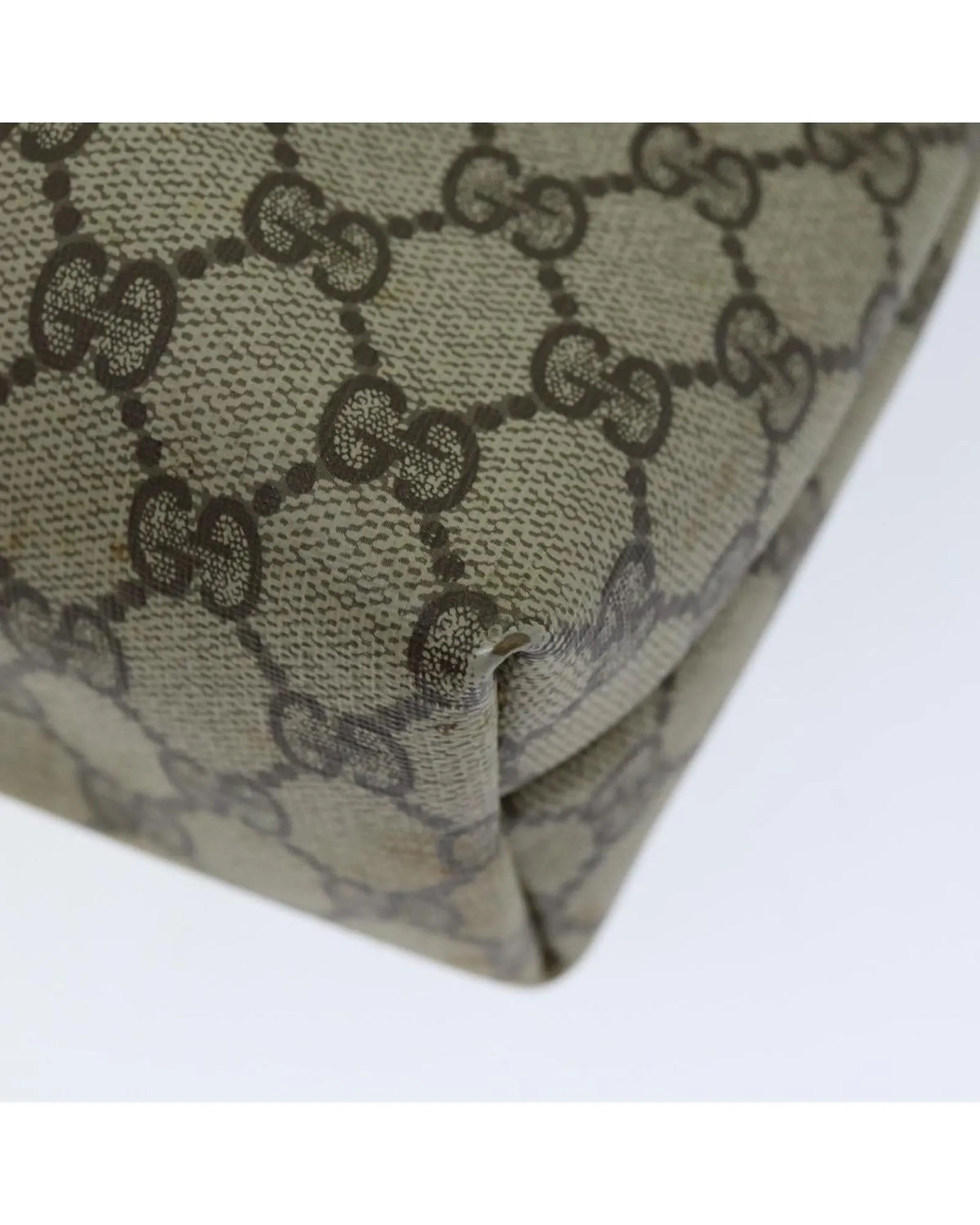 Beige GG Supreme Tote Bag with Web Detail by Luxury Designer