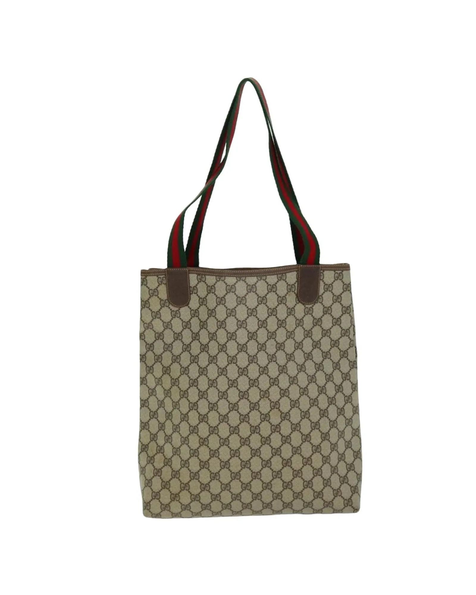 Beige GG Supreme Tote Bag with Web Detail by Luxury Designer