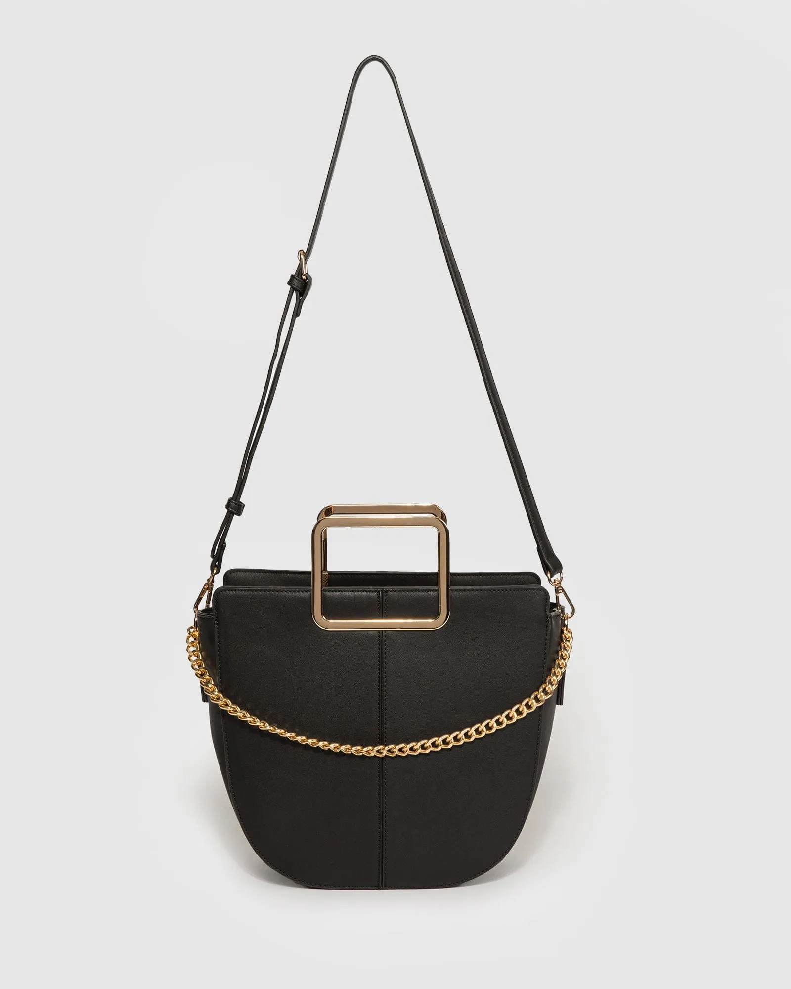 Black Ariel Medium Chain Tote Bag