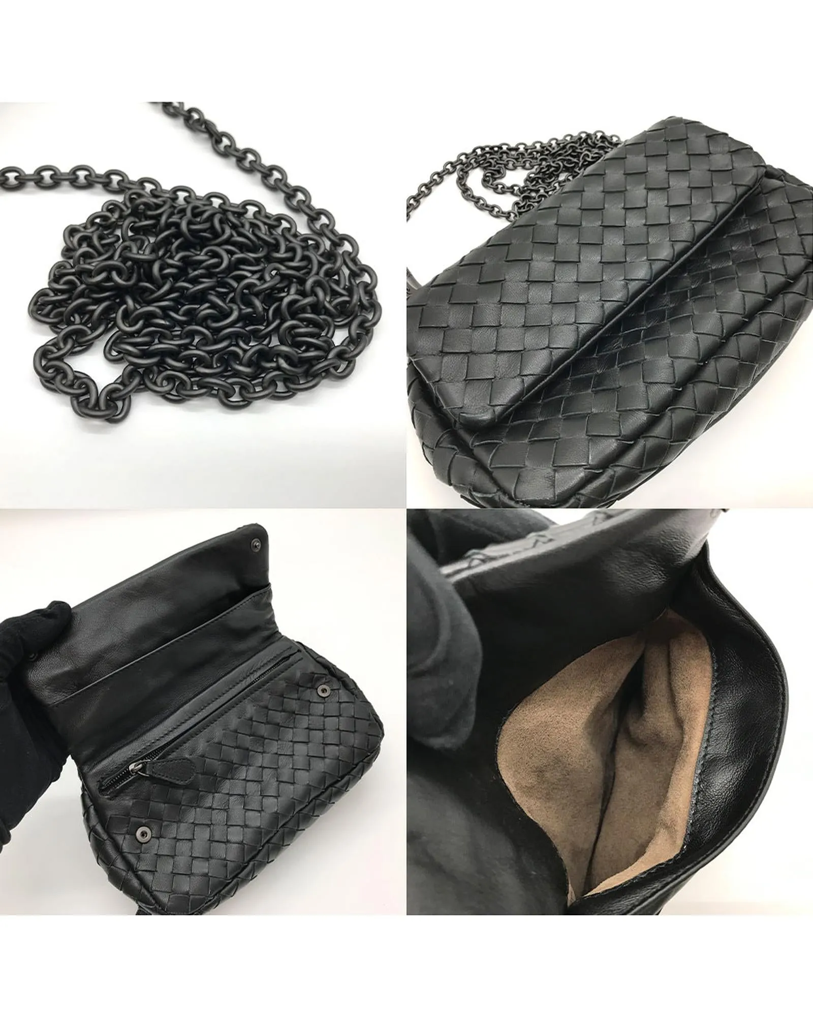Black Leather Crossbody Shoulder Bag - Great Condition