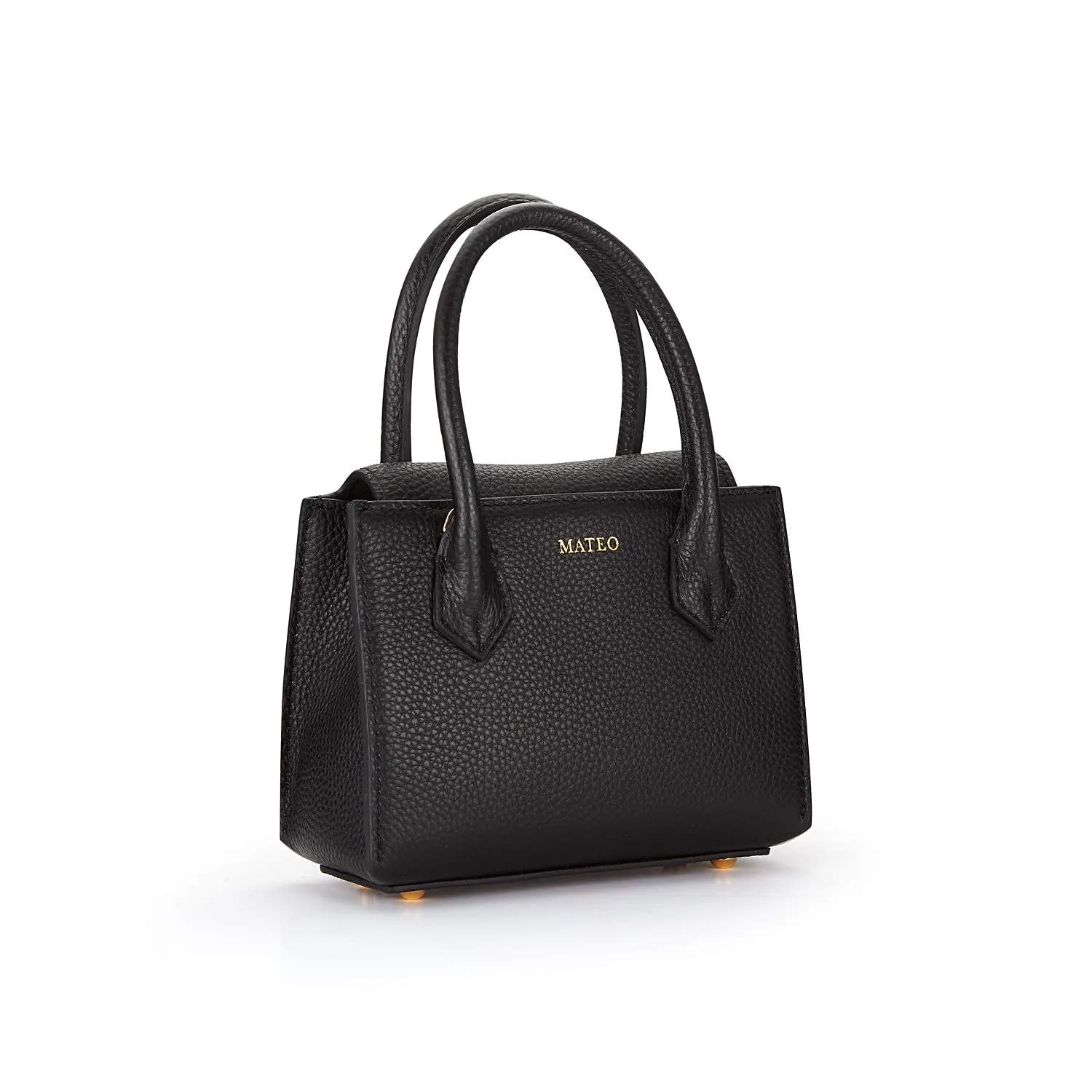 Black Pebbled Leather Diana Bag