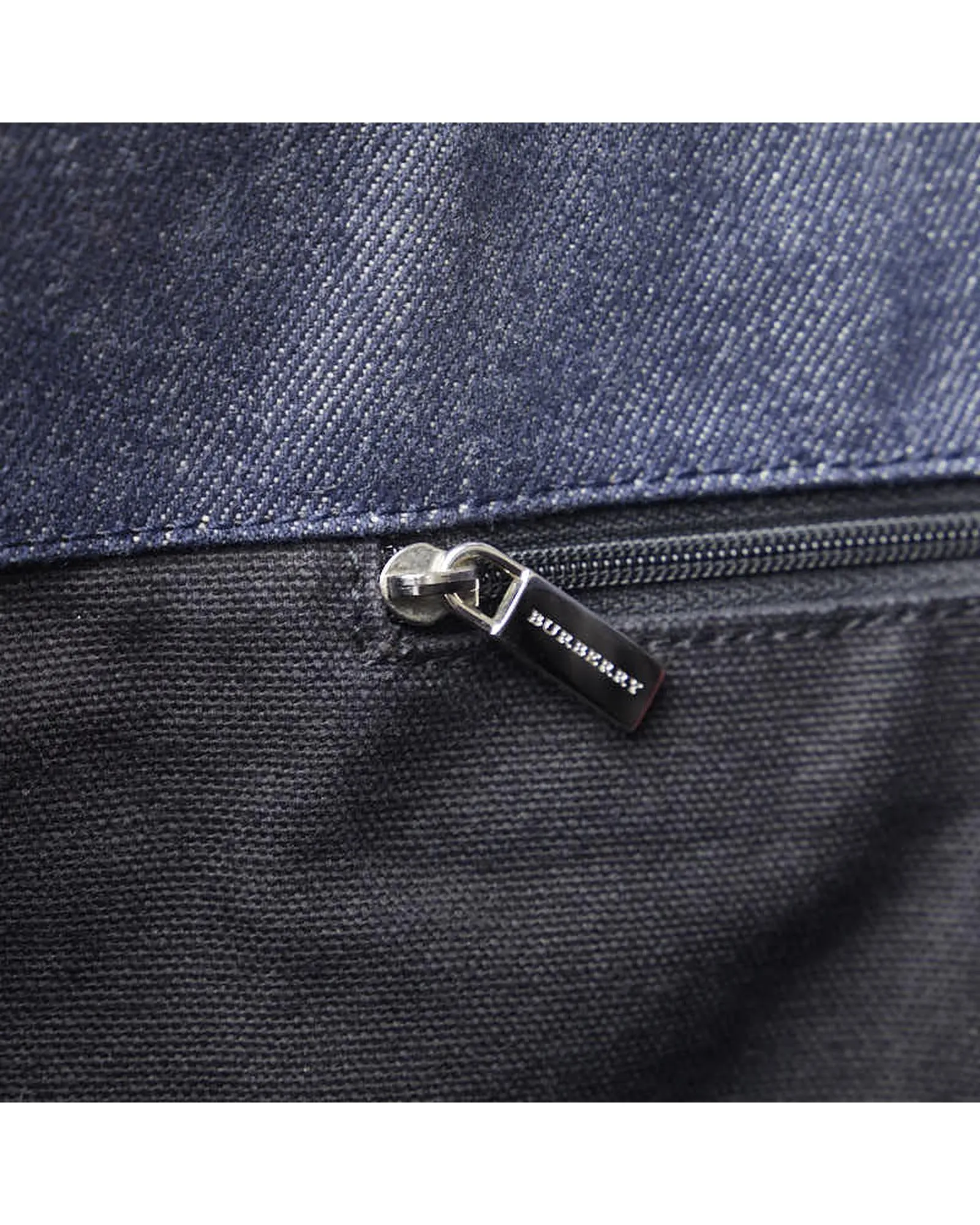 Blue Denim Leather Tote Bag
