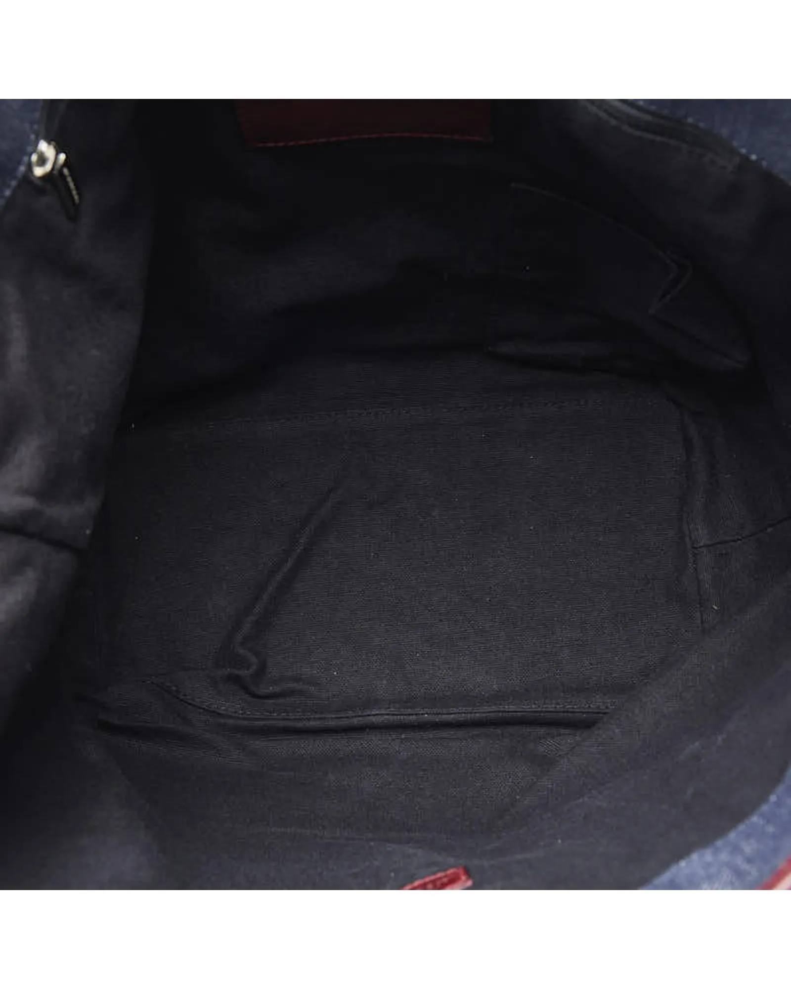 Blue Denim Leather Tote Bag
