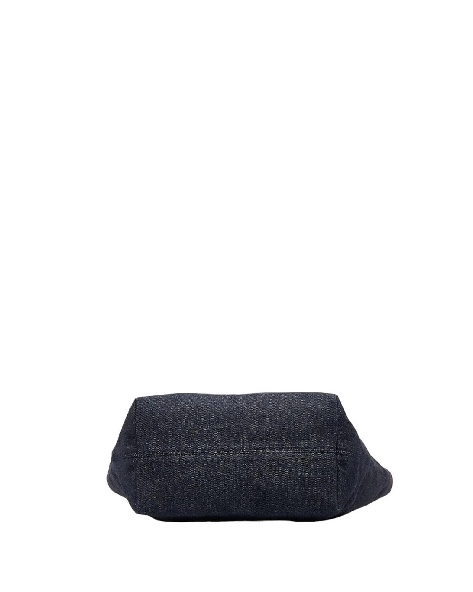 Blue Denim Leather Tote Bag