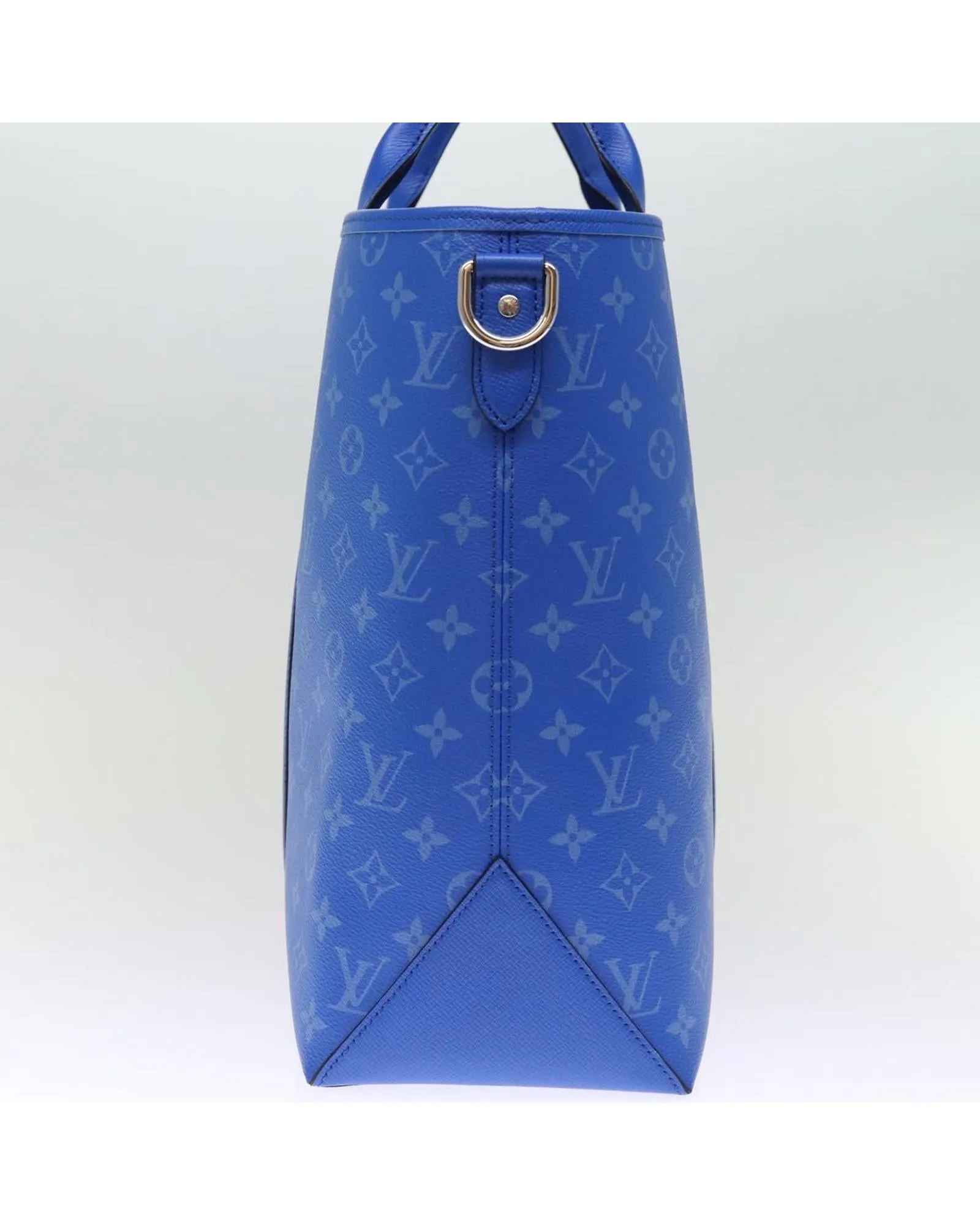 Blue Taiga Leather Tote Bag with Shoulder Strap - NM Tote Bag 2way