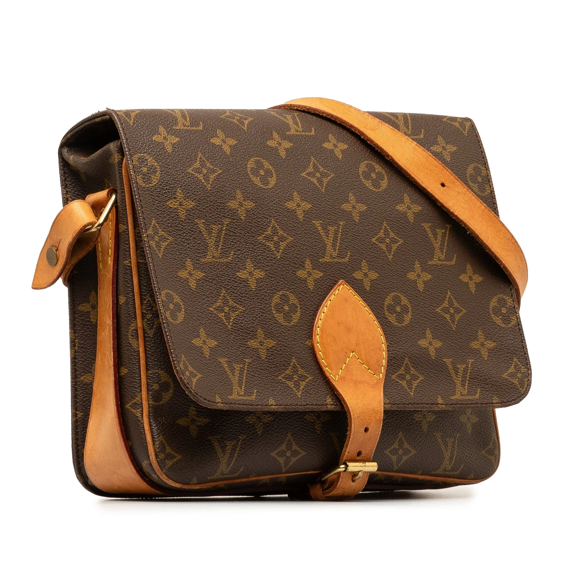 Large Brown Louis Vuitton Monogram Cartouchiere Crossbody Bag