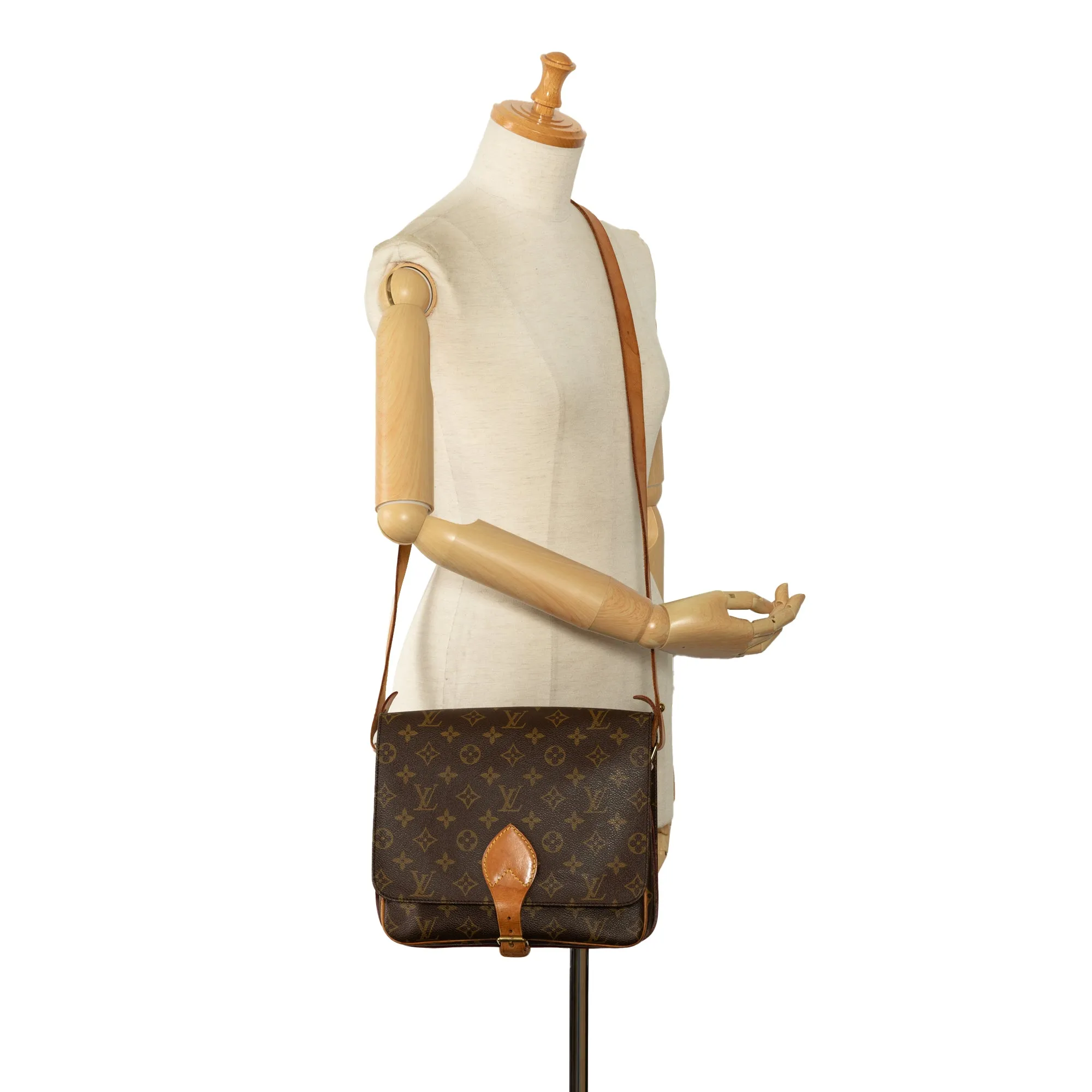 Large Brown Louis Vuitton Monogram Cartouchiere Crossbody Bag