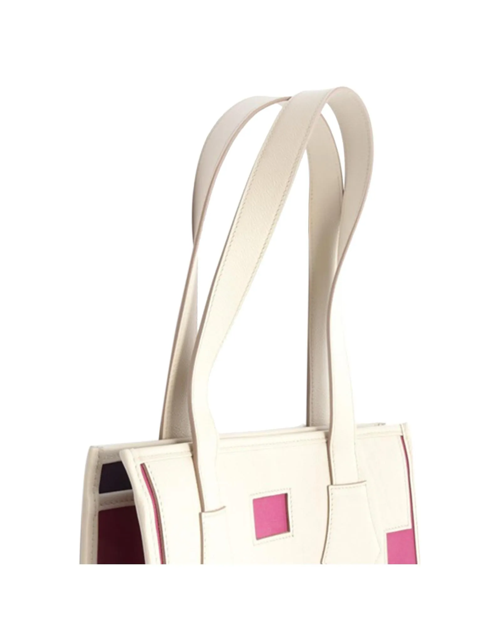 Canvas and Leather Tote Bag with Flat Straps and Open Top