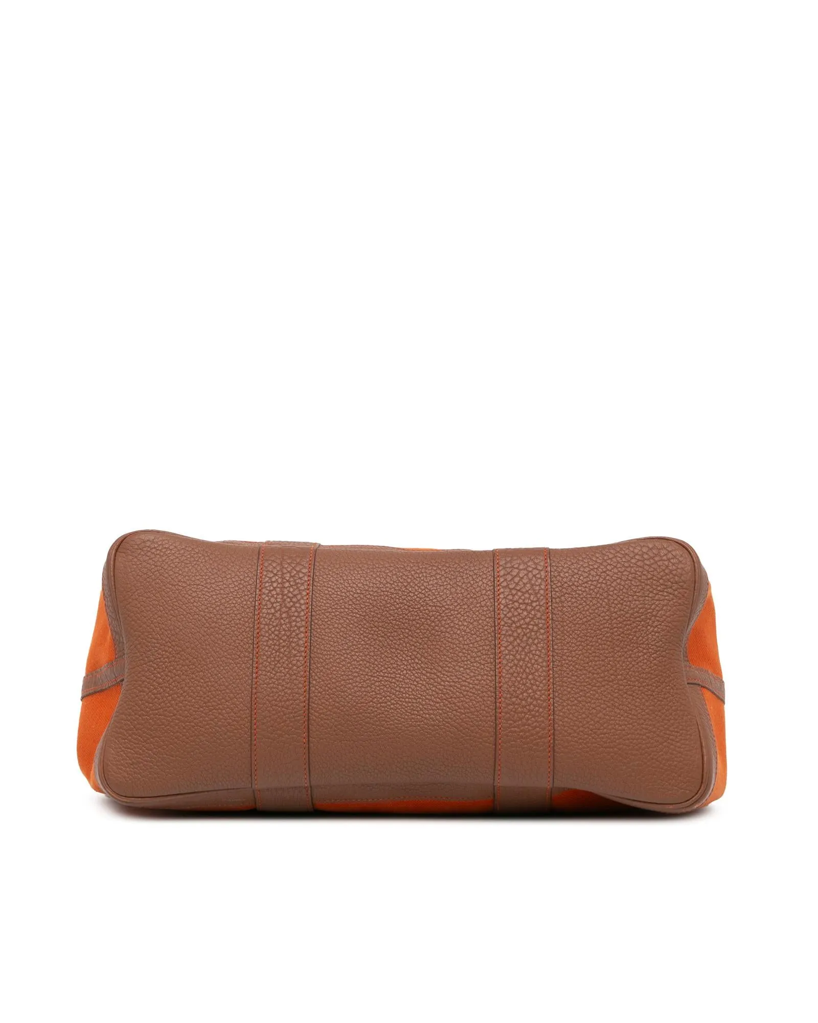 Canvas and Leather Trim Tote with Snap Closure