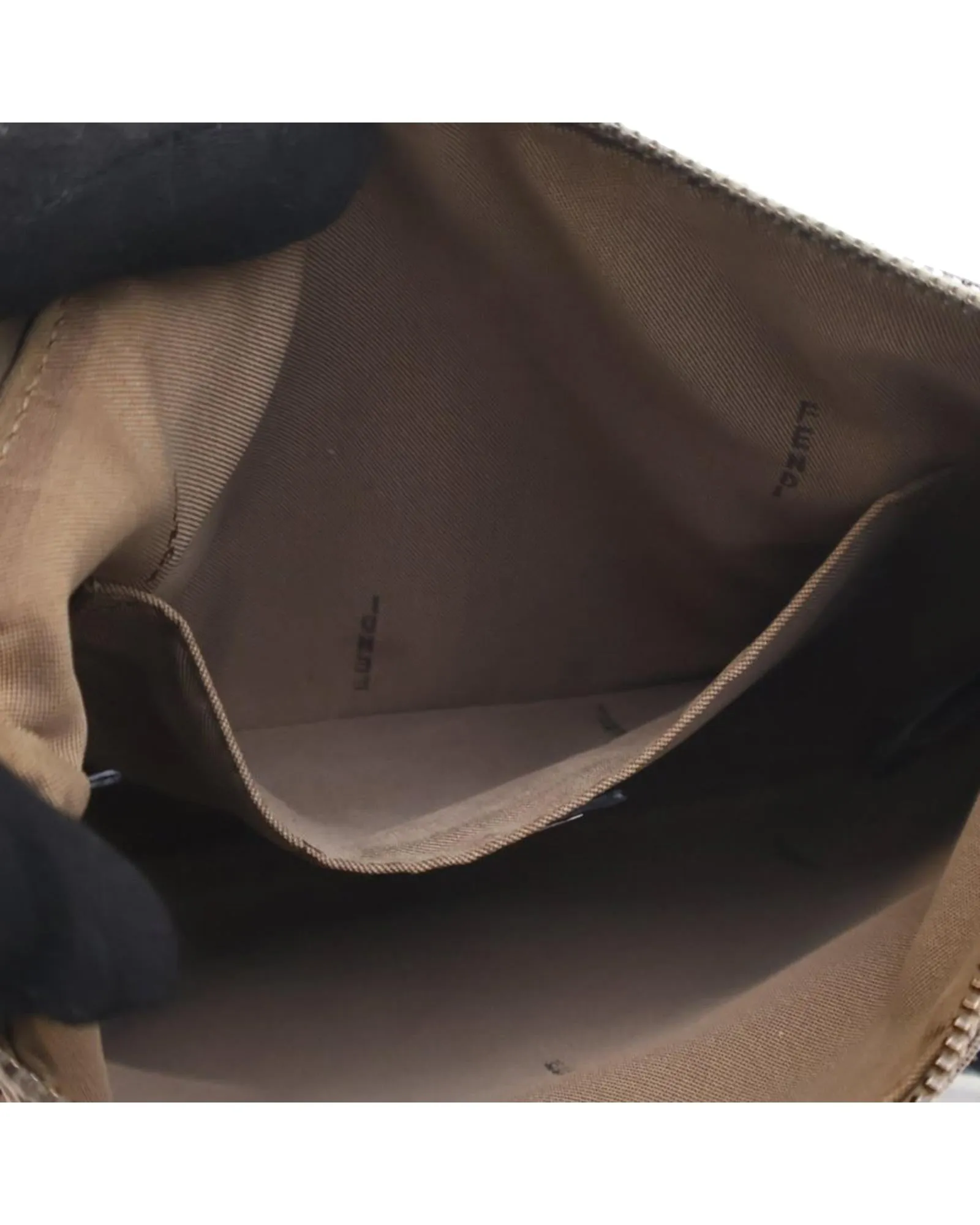 Canvas Crossbody Bag with Leather Trim and Interior Pocket