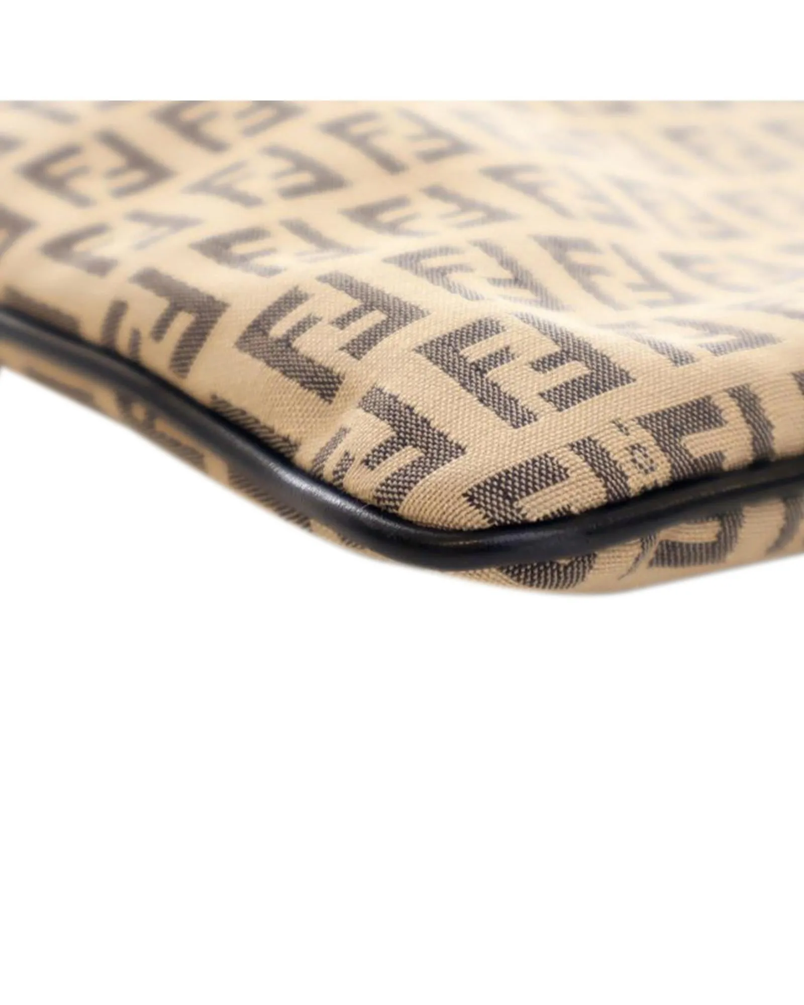 Canvas Crossbody Bag with Leather Trim and Interior Pocket