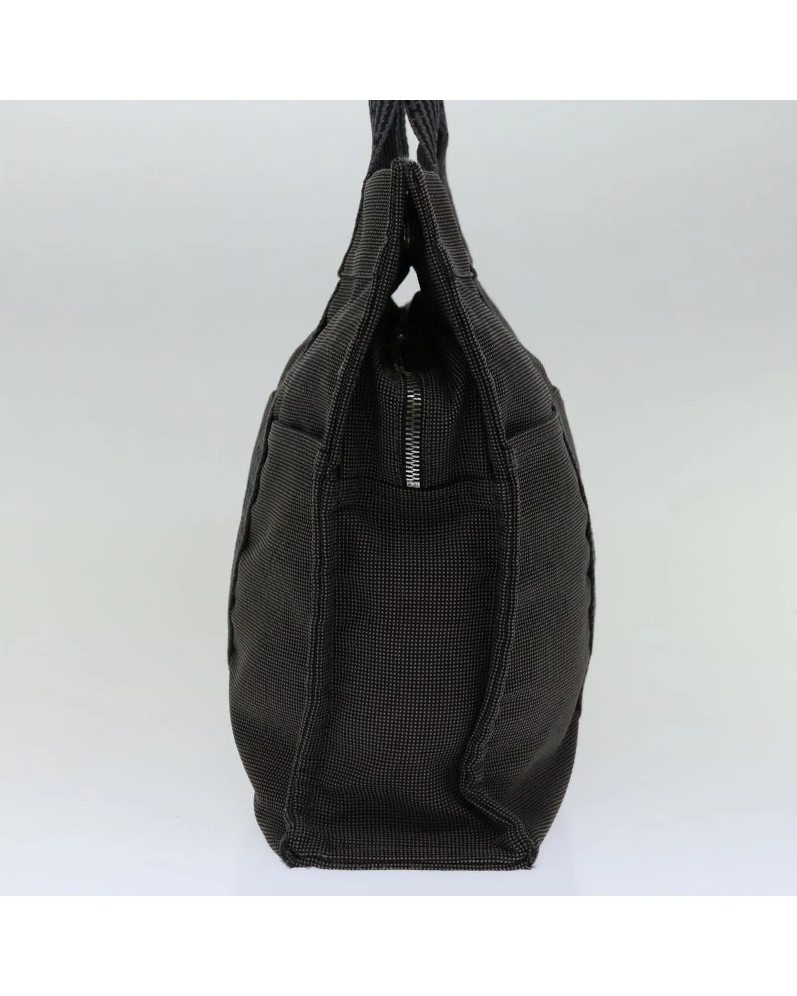 Canvas Gray Tote Bag with Accessories - Authentic Hermes Design