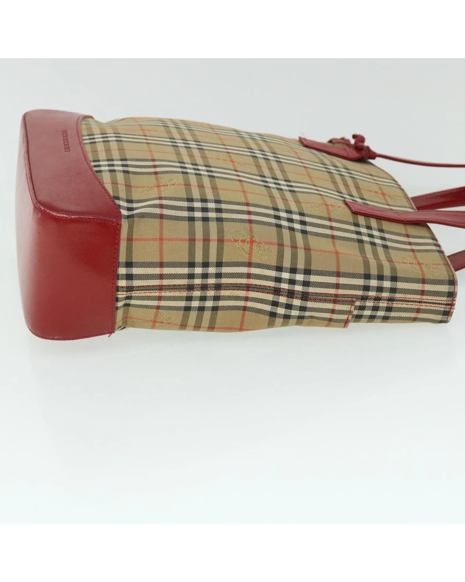 Canvas Leather Tote Bag with Charm Accessory