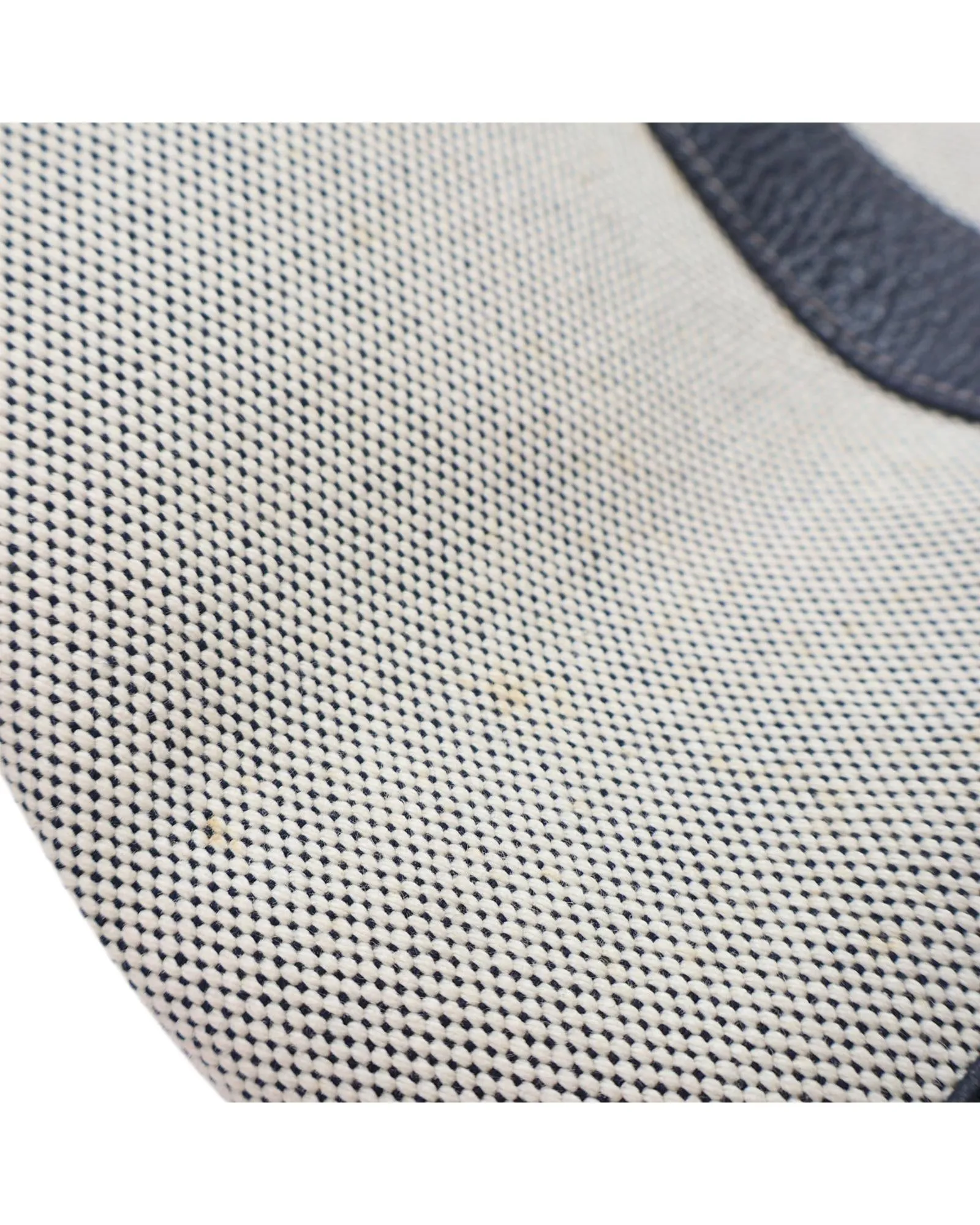 Canvas Tote Bag with Textured Leather Trim and Snap Button Closure
