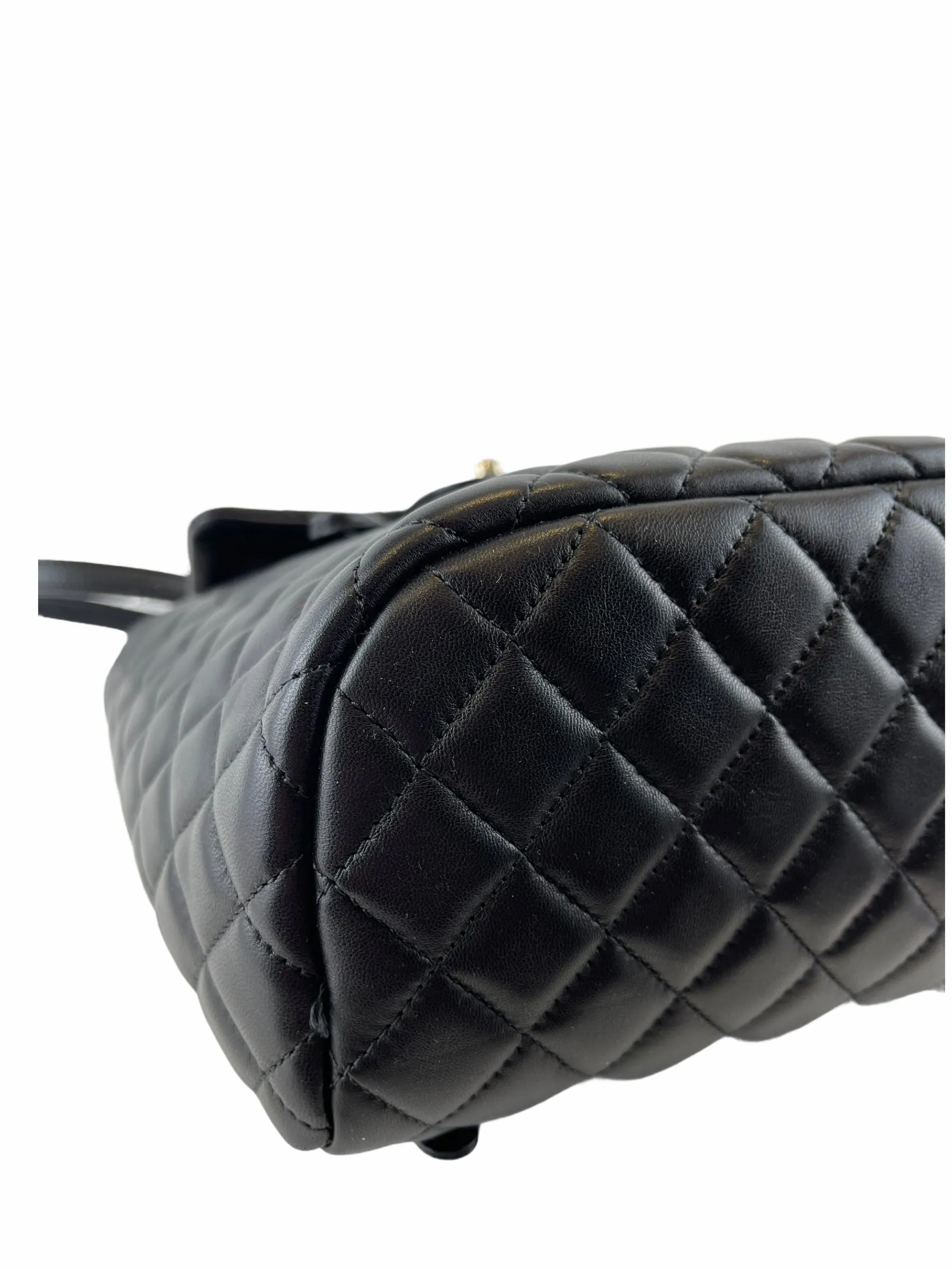 Chanel Black Lambskin Leather Medium Backpack