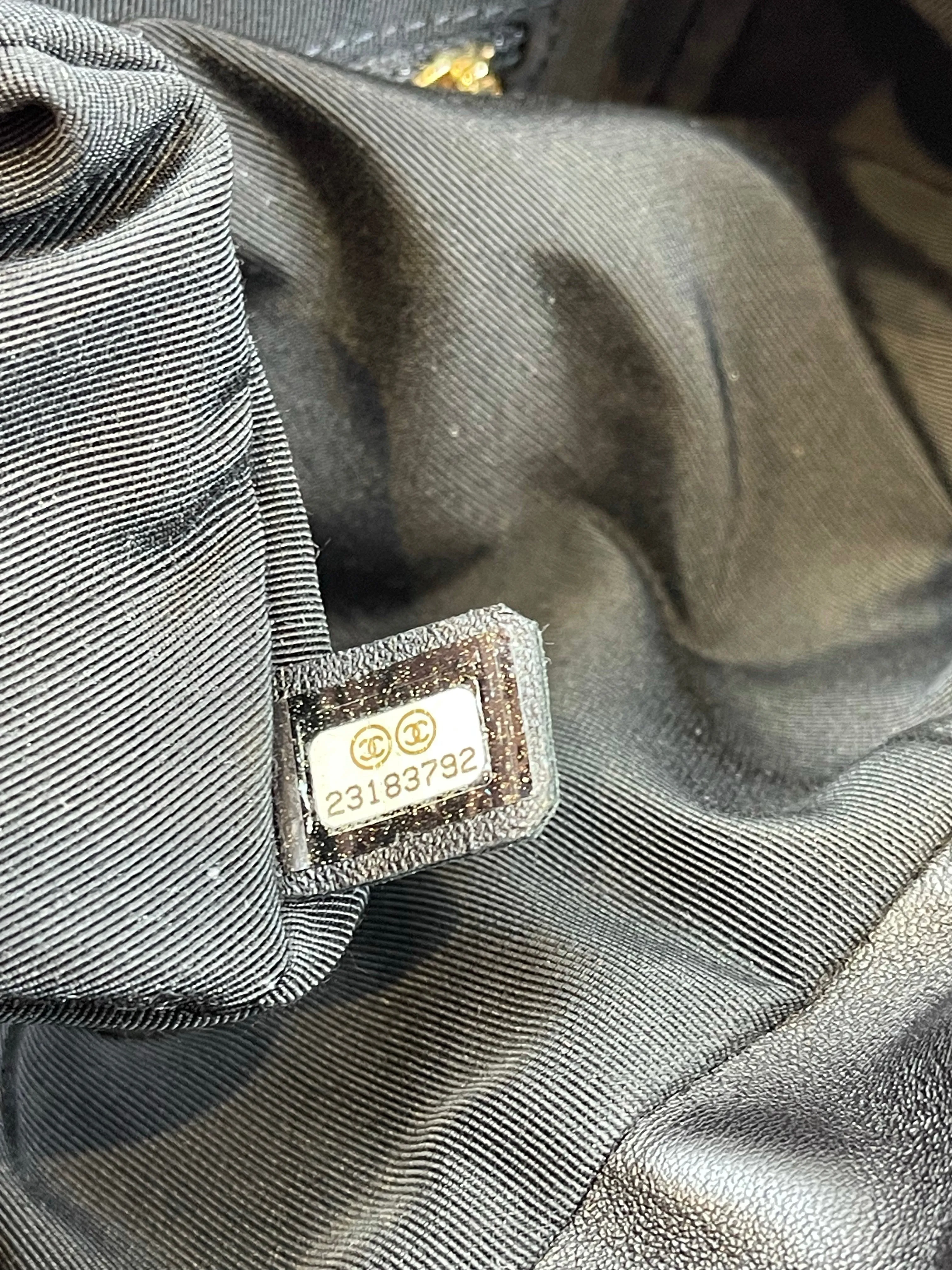 Chanel Black Lambskin Leather Medium Backpack