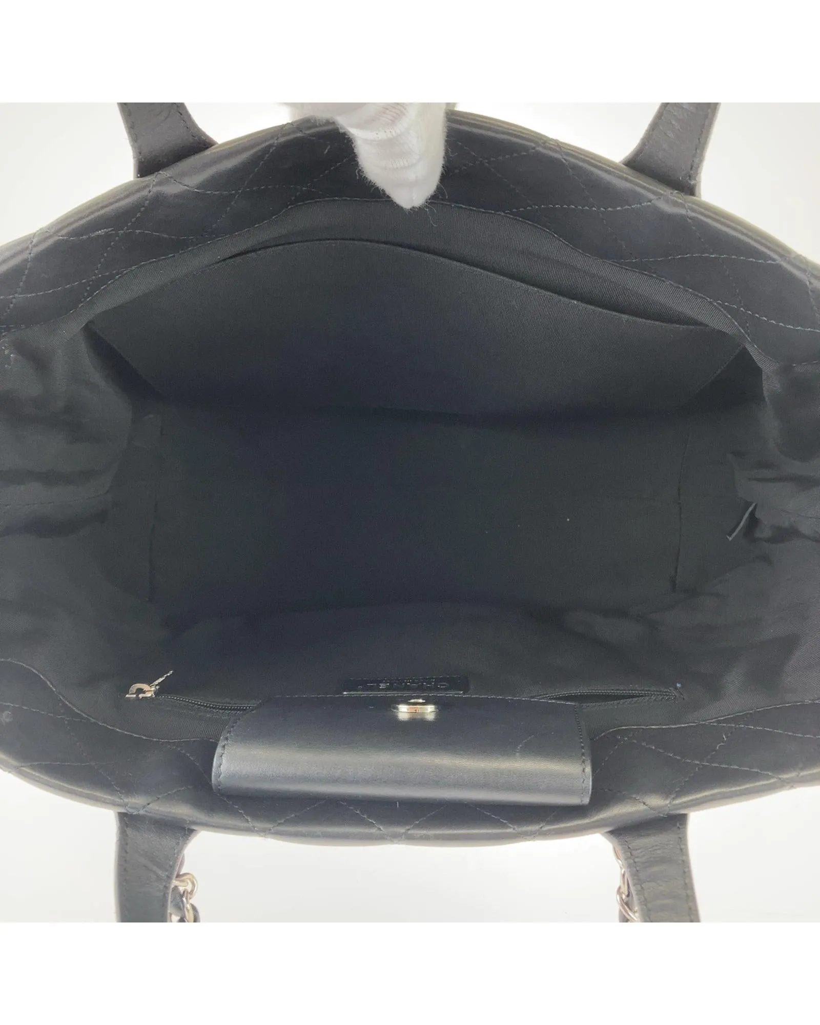 Chanel Black Leather Matelasse Tote Bag with Coco Mark