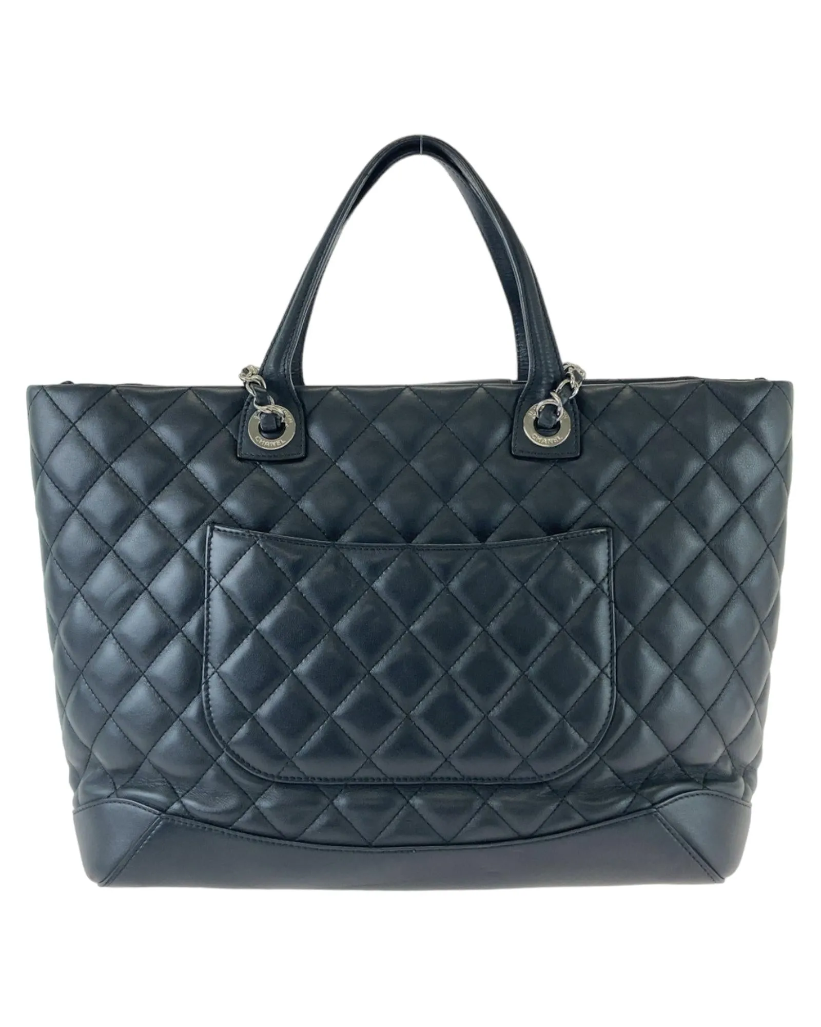 Chanel Black Leather Matelasse Tote Bag with Coco Mark
