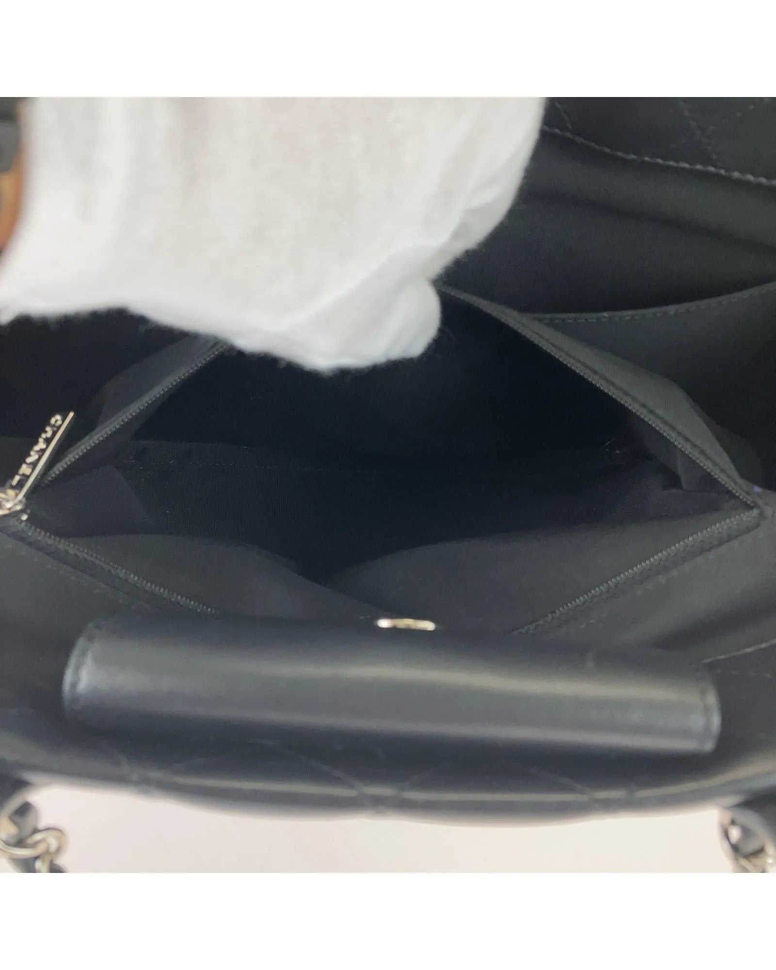 Chanel Black Leather Matelasse Tote Bag with Coco Mark