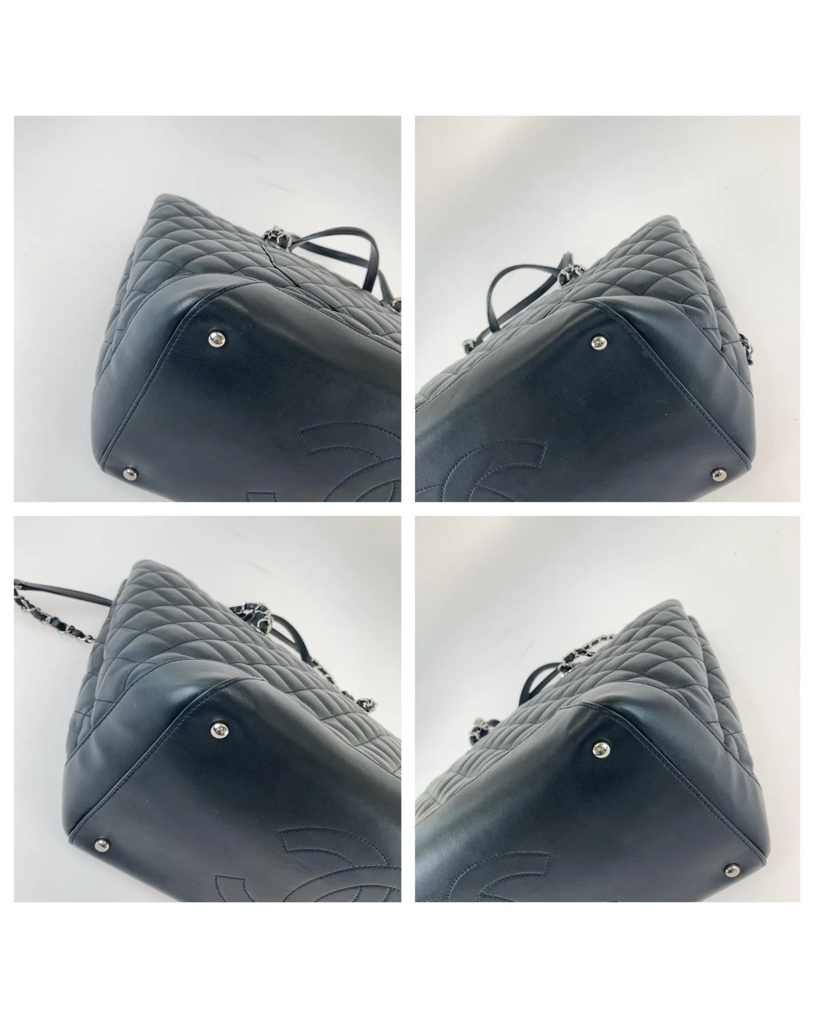 Chanel Black Leather Matelasse Tote Bag with Coco Mark