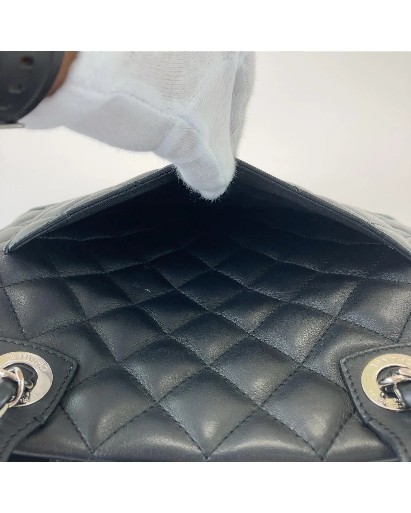 Chanel Black Leather Matelasse Tote Bag with Coco Mark