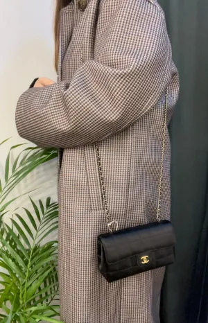 Chanel Black Satin Mini Flap Crossbody