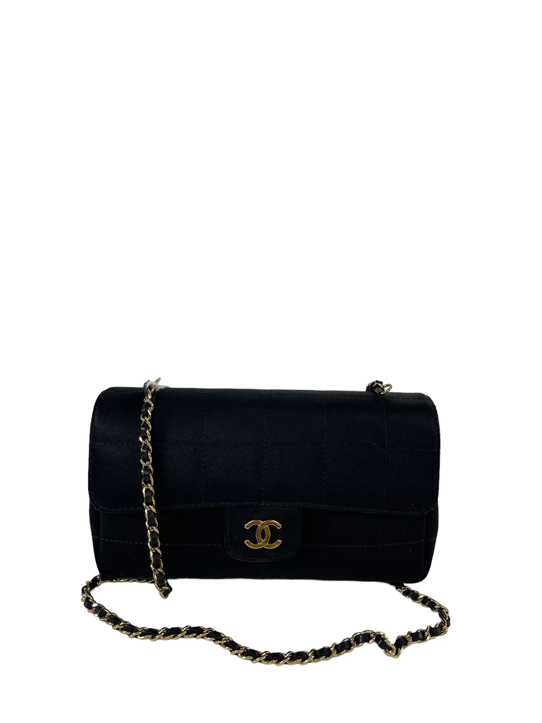 Chanel Black Satin Mini Flap Crossbody