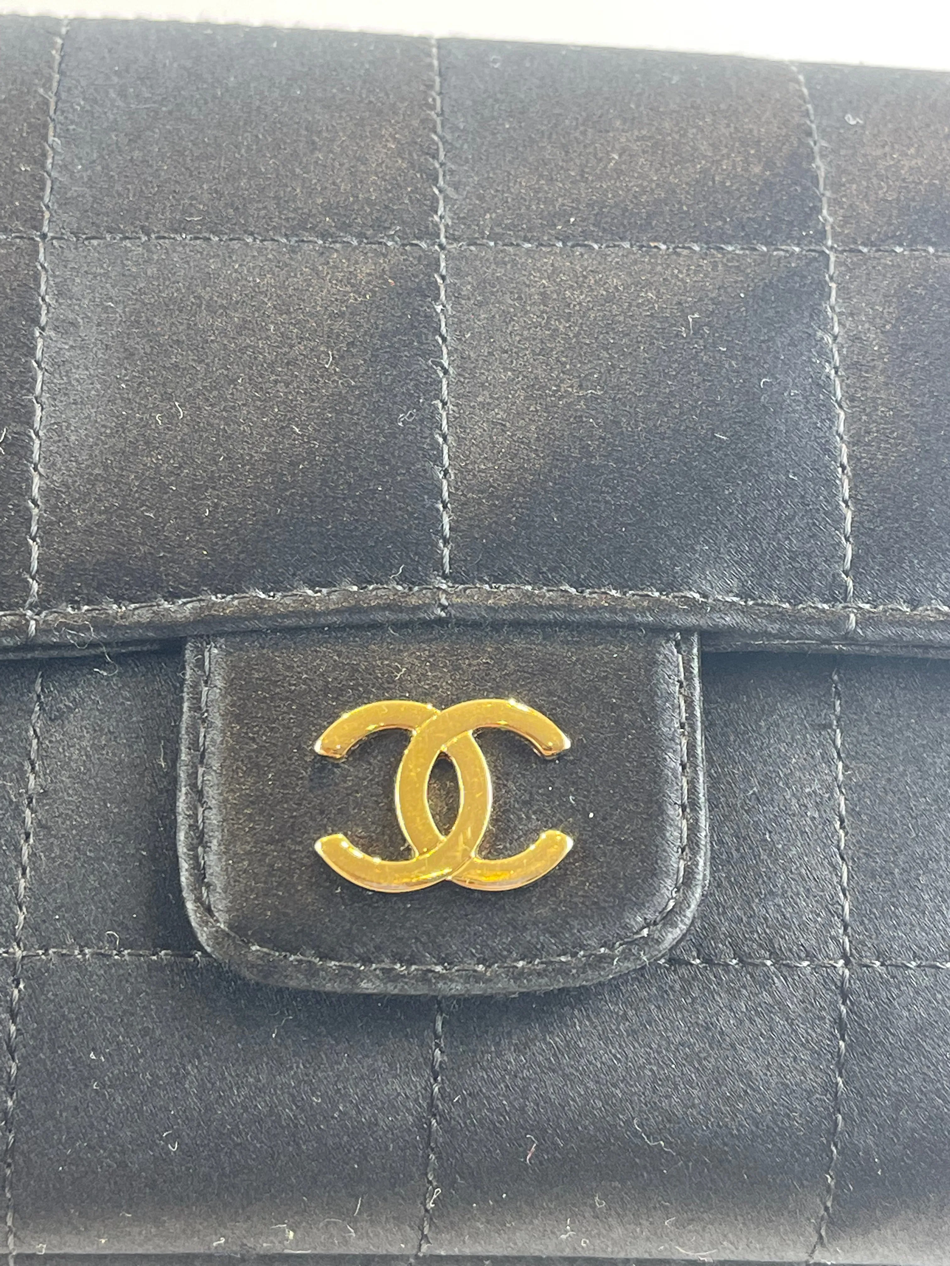 Chanel Black Satin Mini Flap Crossbody